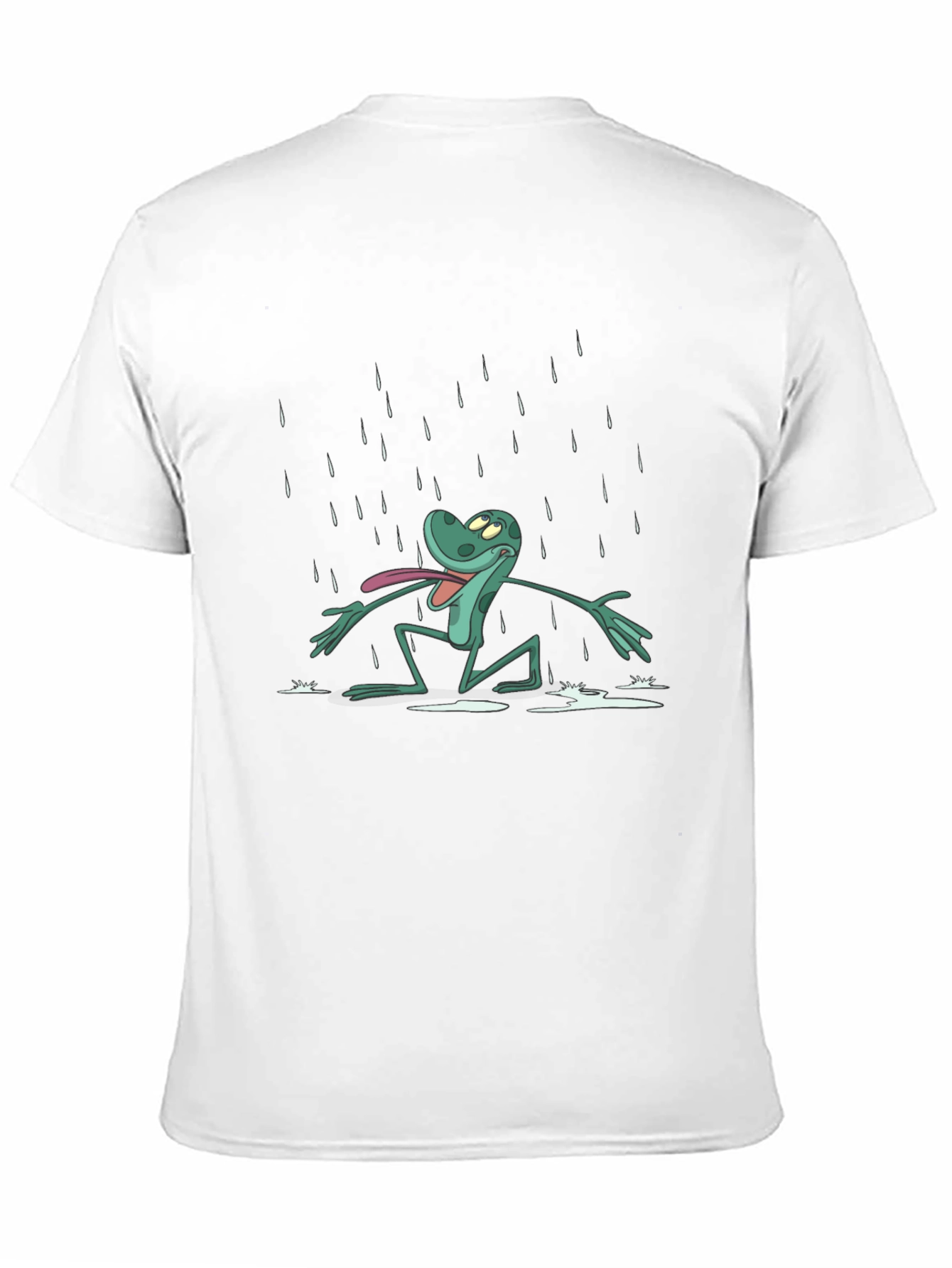 Frog in Rain Black T-Shirt