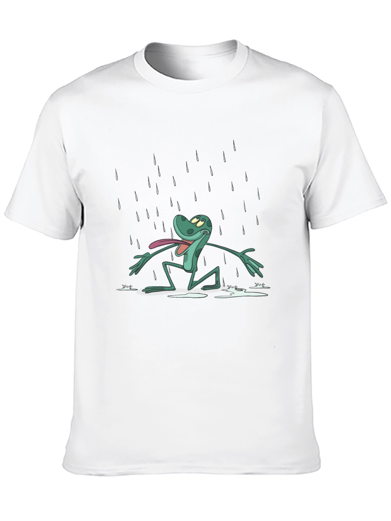 Frog in Rain Black T-Shirt
