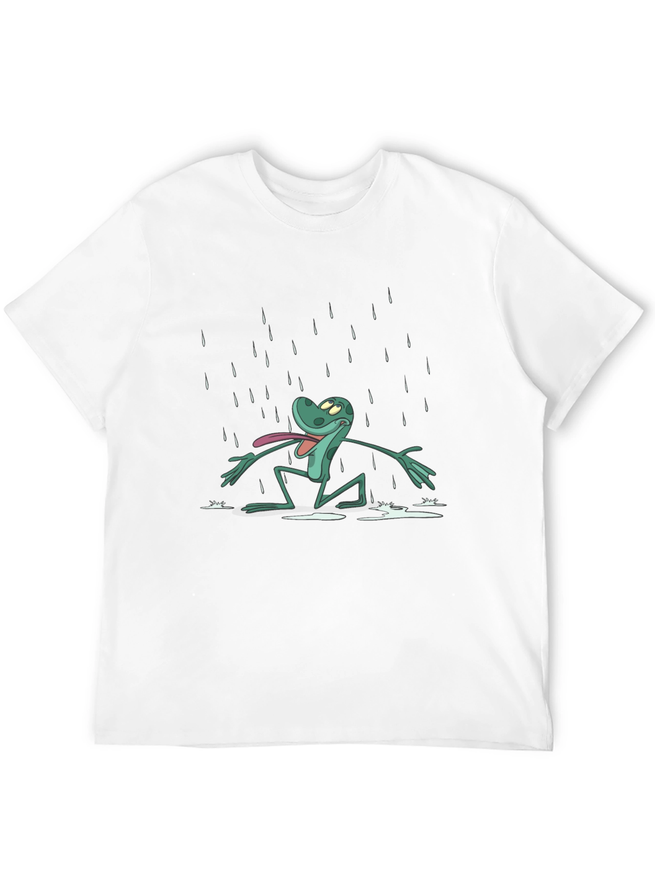 Frog in Rain Black T-Shirt
