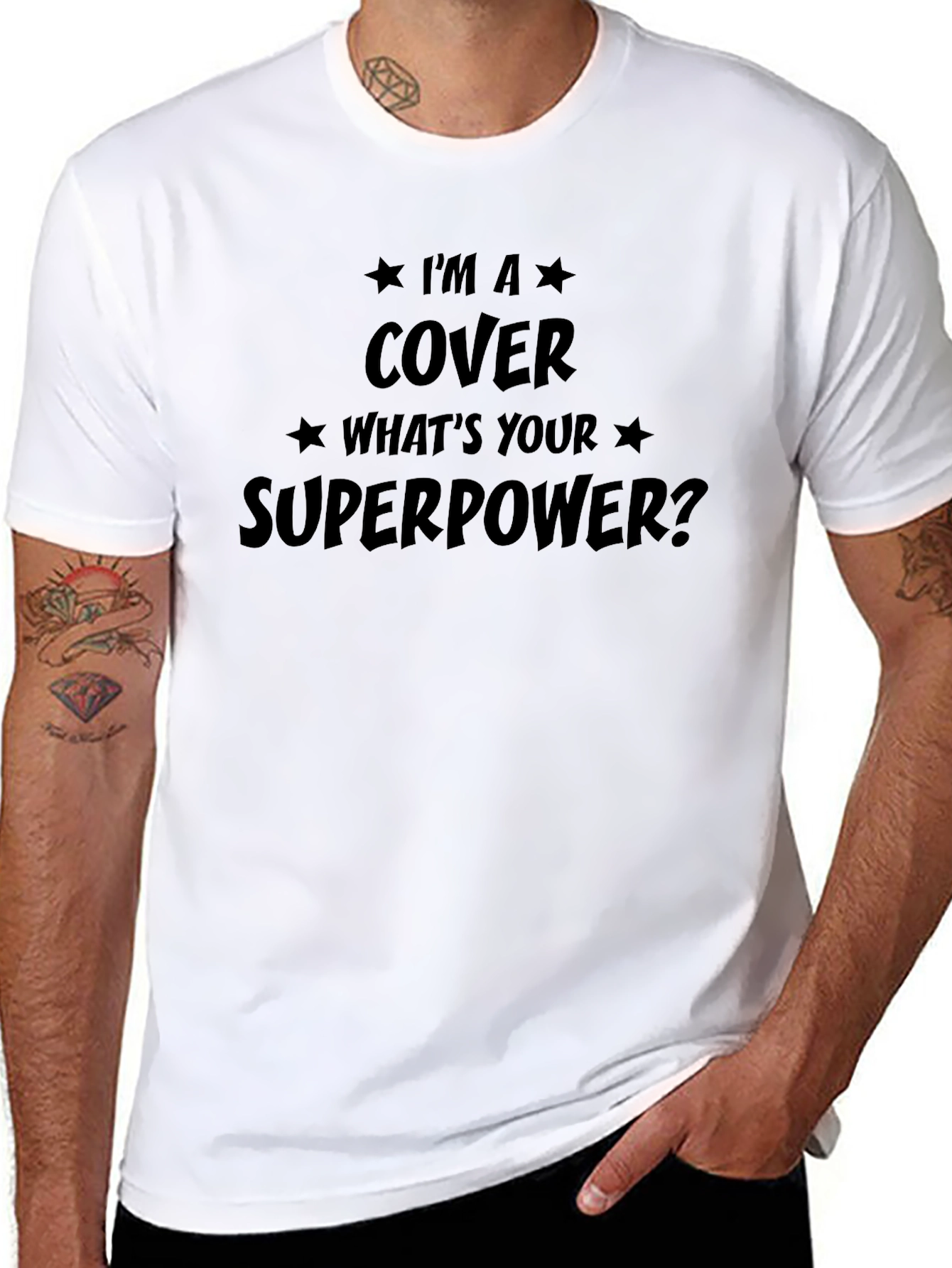 Cover Whats Your Superpower Black T-Shirt