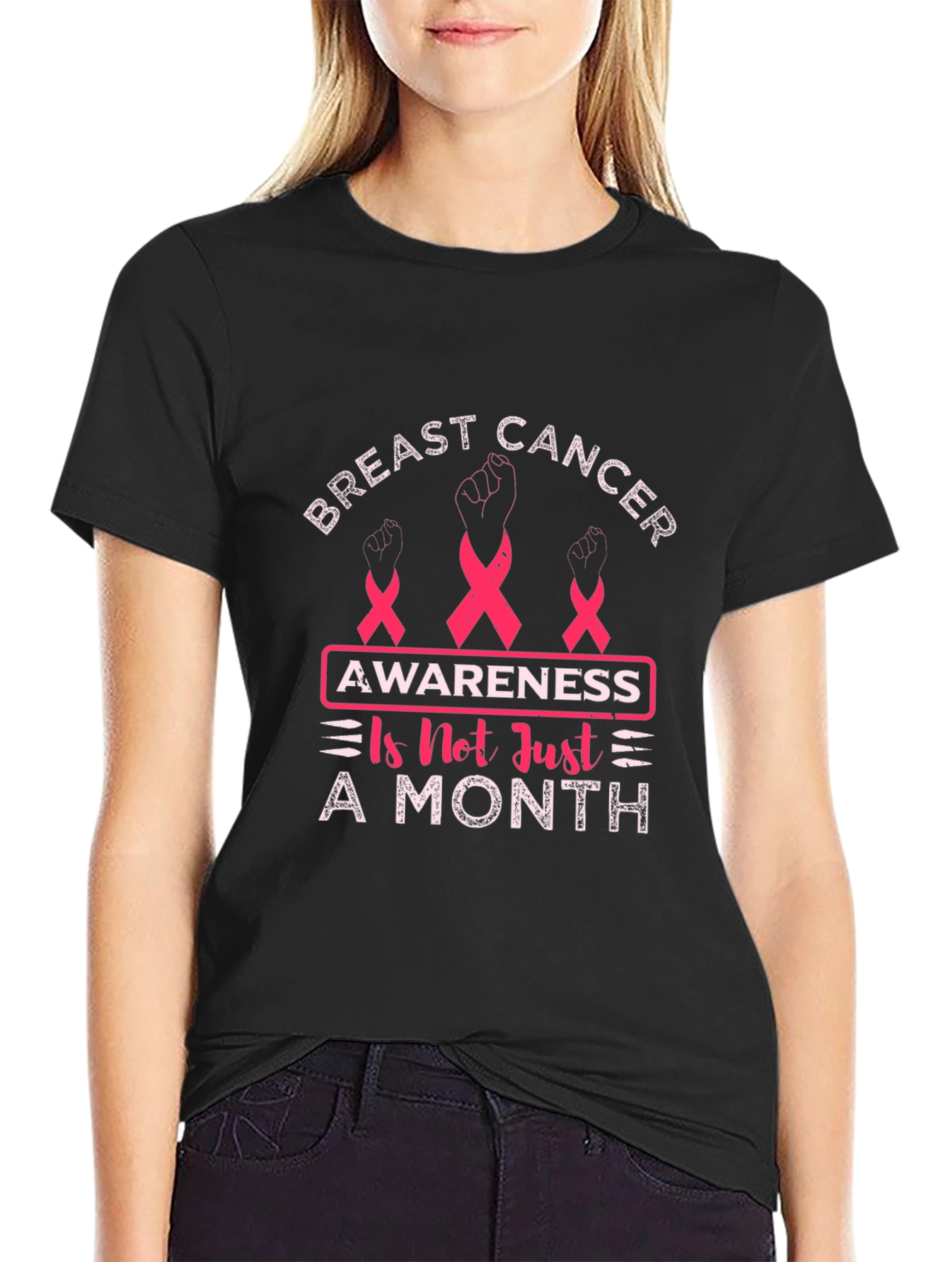 Breast Cancer Awareness T-Shirt - Not Just A Month