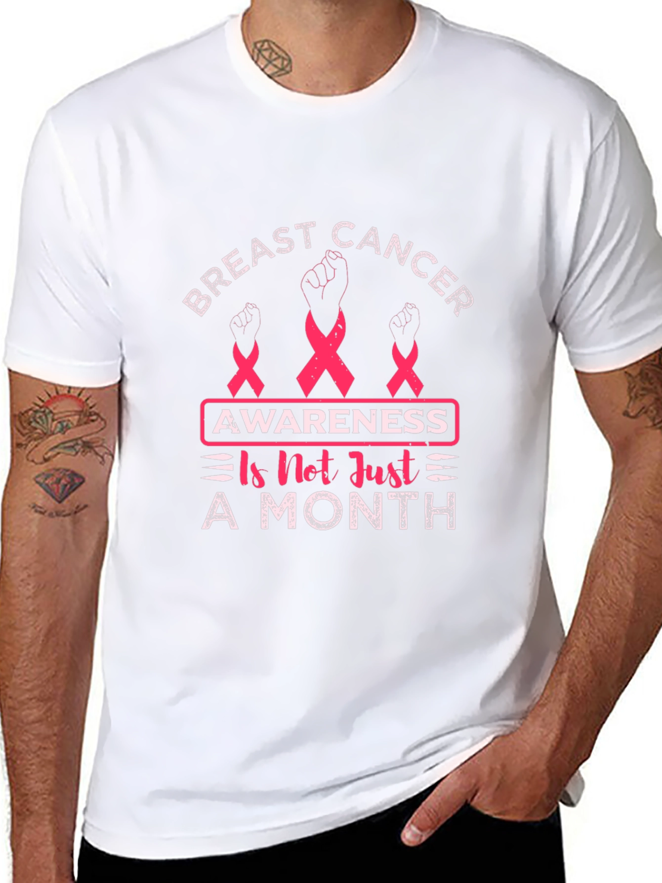 Breast Cancer Awareness T-Shirt - Not Just A Month