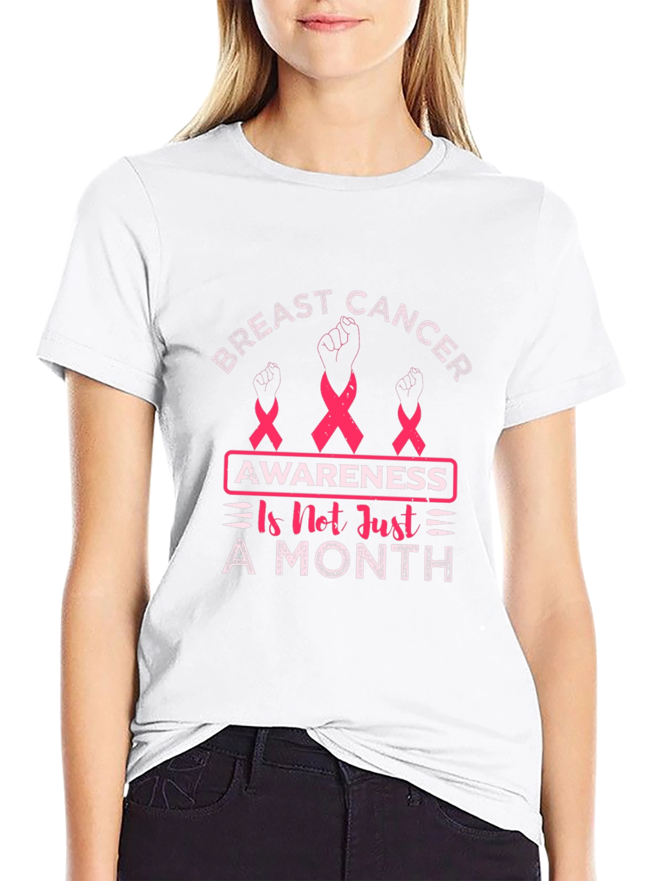 Breast Cancer Awareness T-Shirt - Not Just A Month