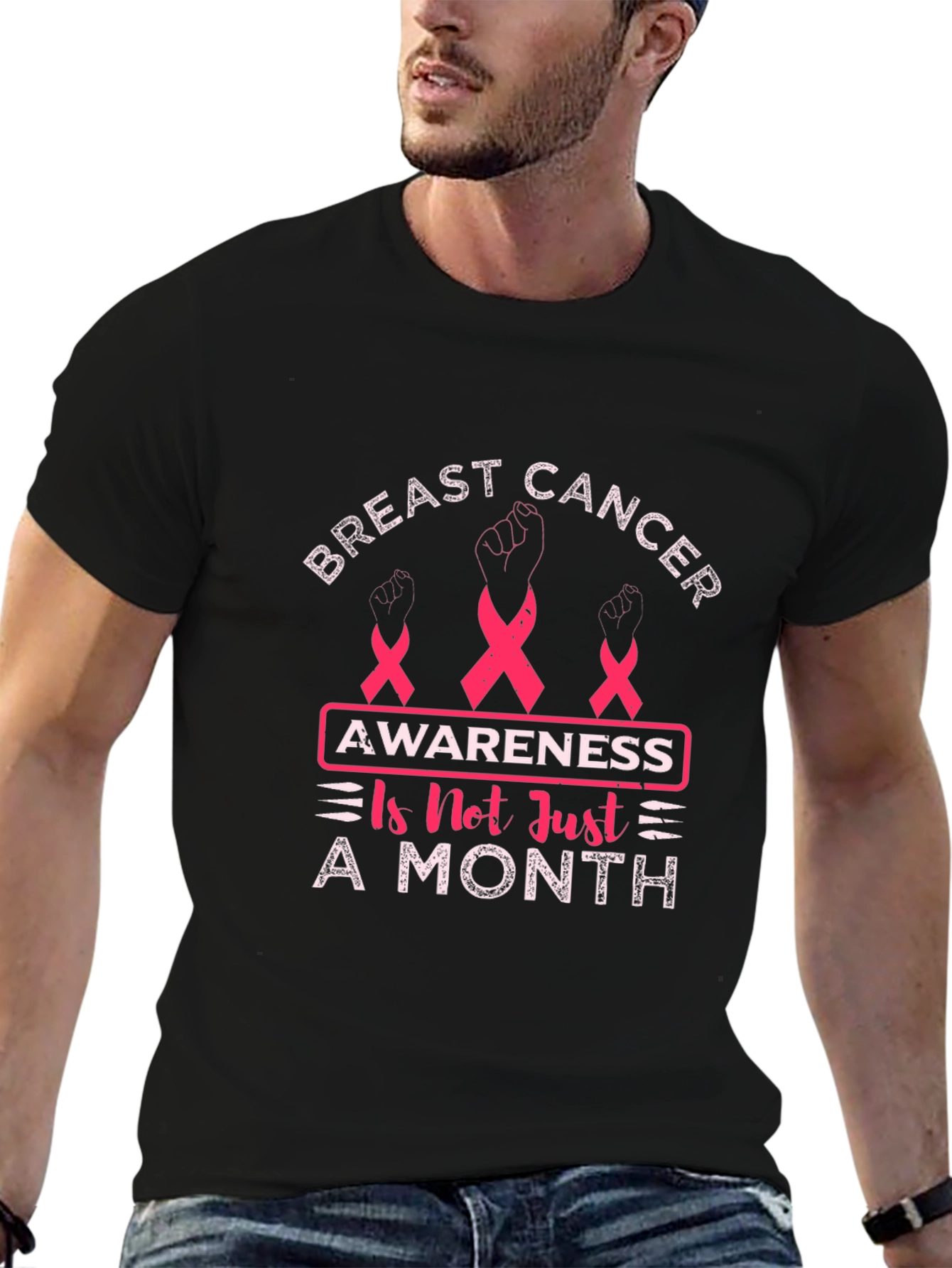 Breast Cancer Awareness T-Shirt - Not Just A Month