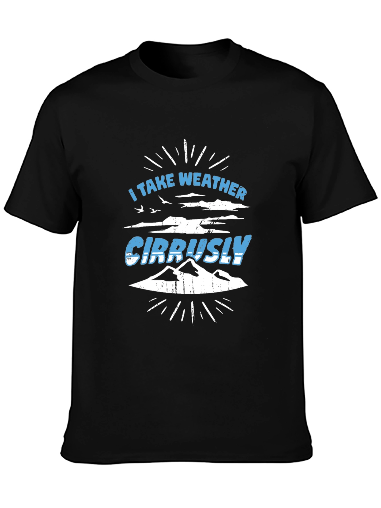 Weather Puns Black T-Shirt - Cirrusly