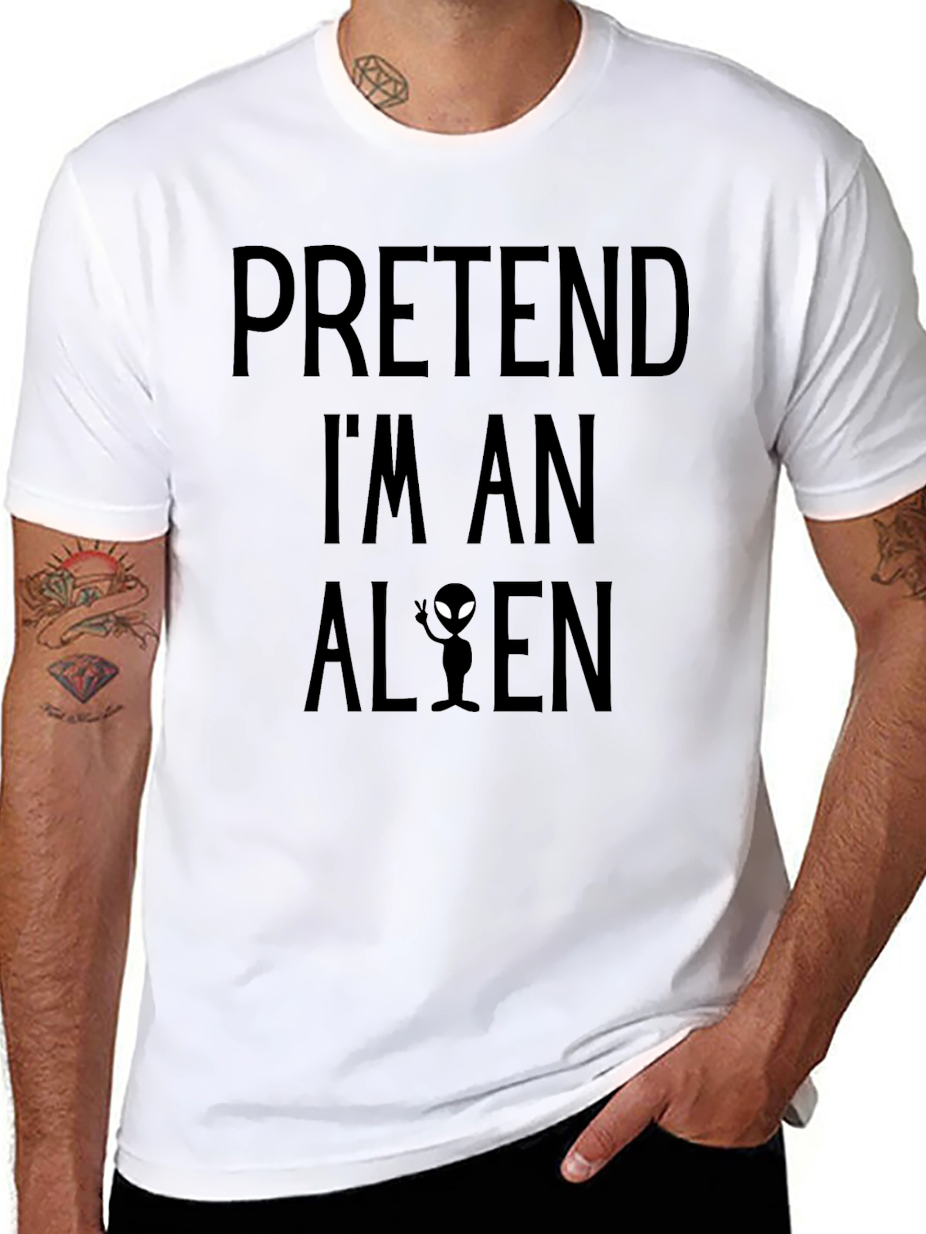 Pretend Im An Alien Black T-Shirt