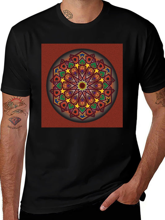 Geometric Mandala Graphic T-Shirt - Artistic Design