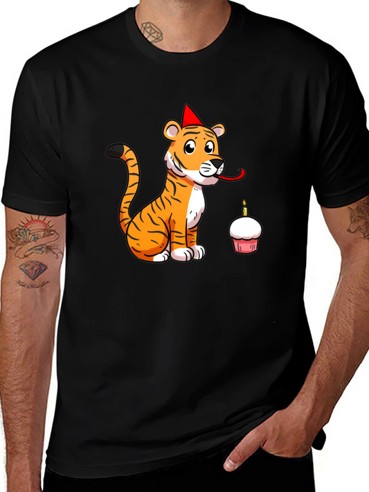 Birthday Tiger Graphic Tee - Black