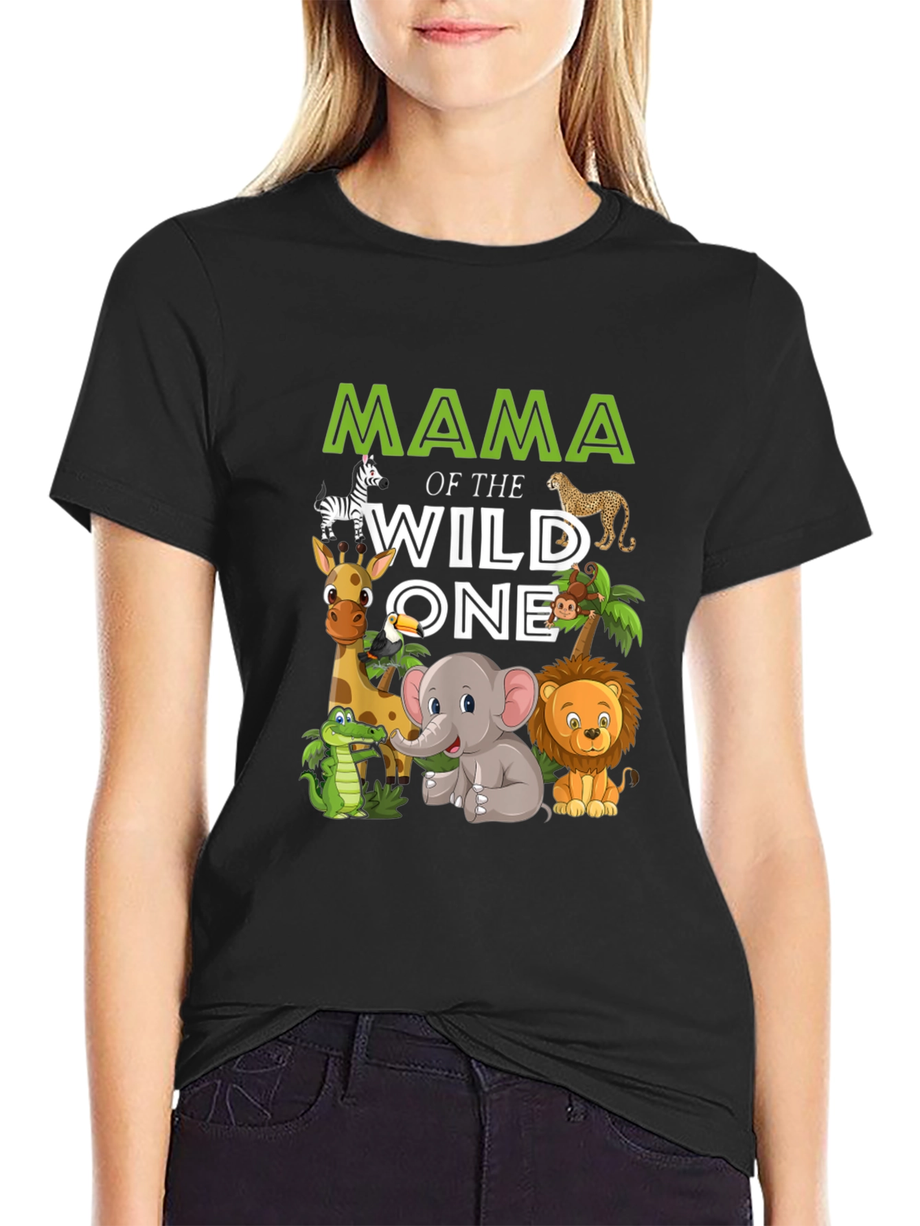 Mama of the Wild One Safari Animal T-Shirt