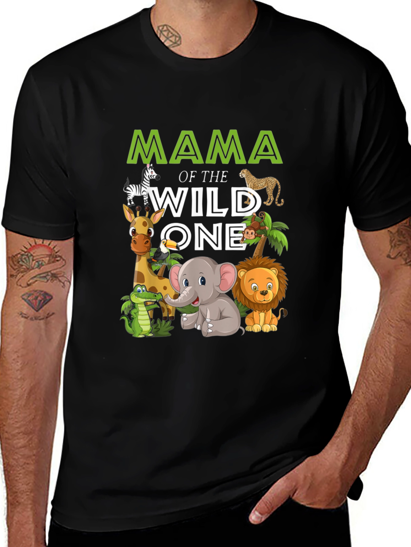 Mama of the Wild One Safari Animal T-Shirt