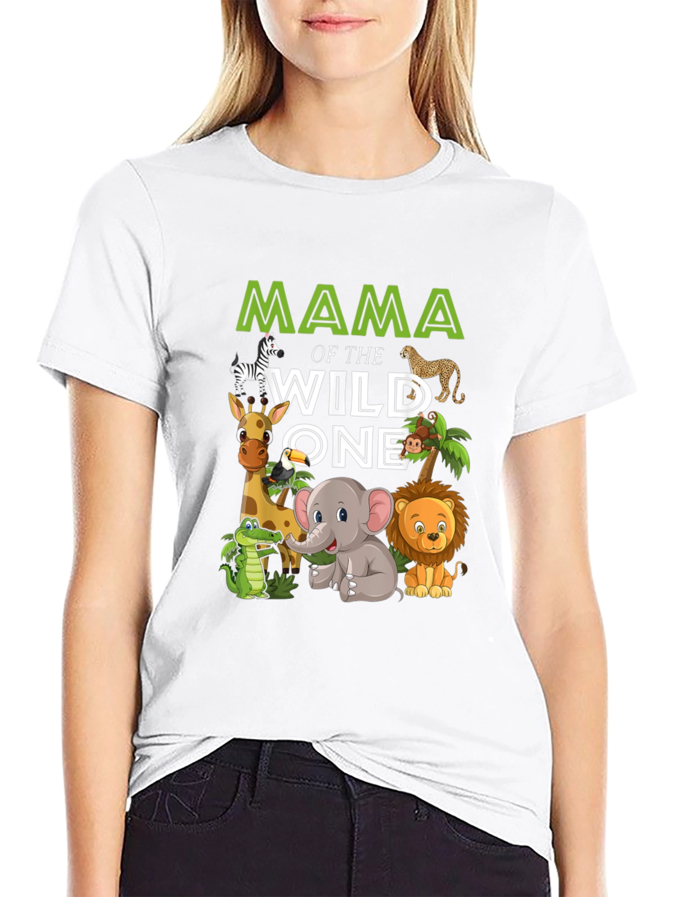 Mama of the Wild One Safari Animal T-Shirt