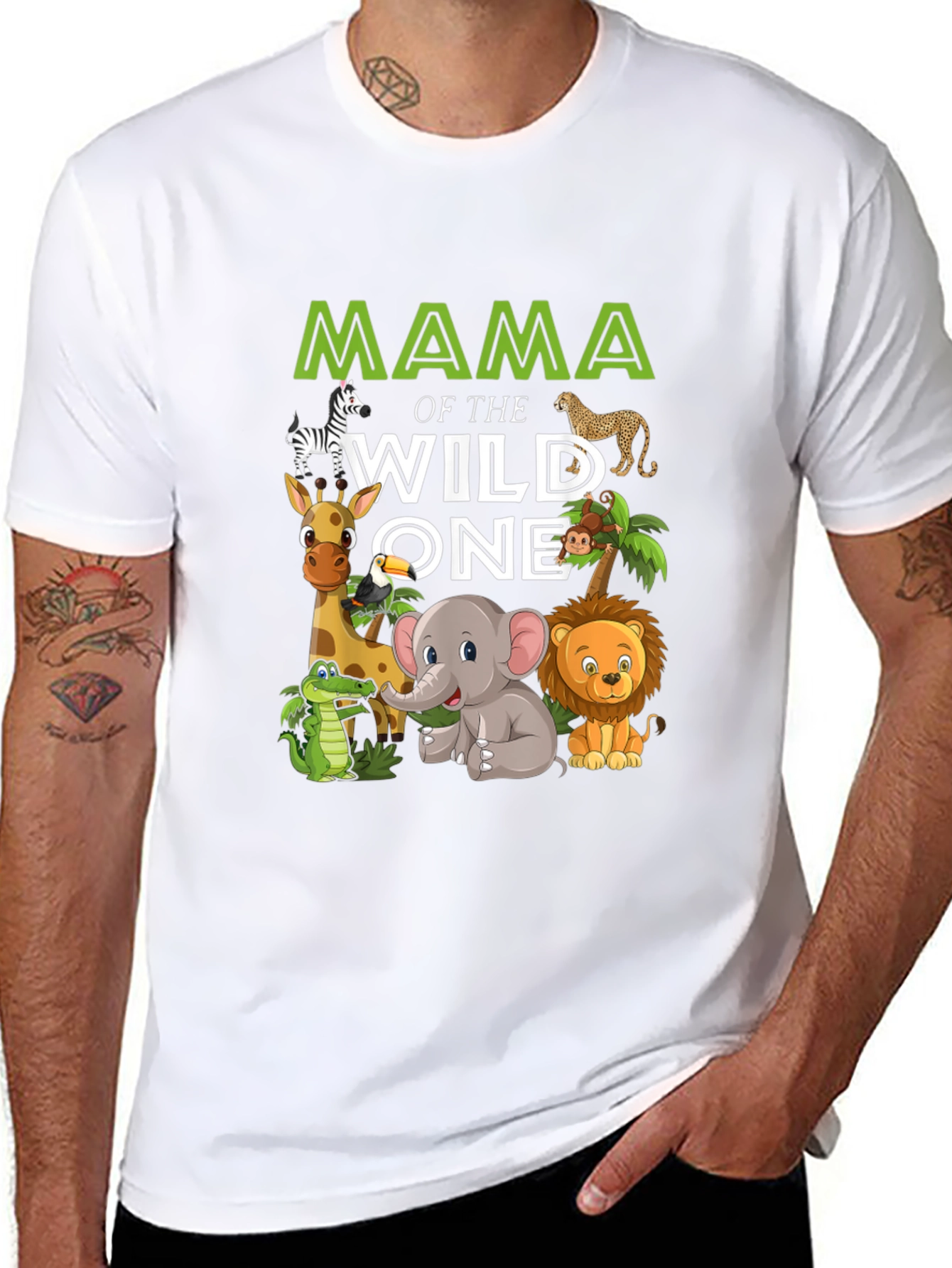 Mama of the Wild One Safari Animal T-Shirt