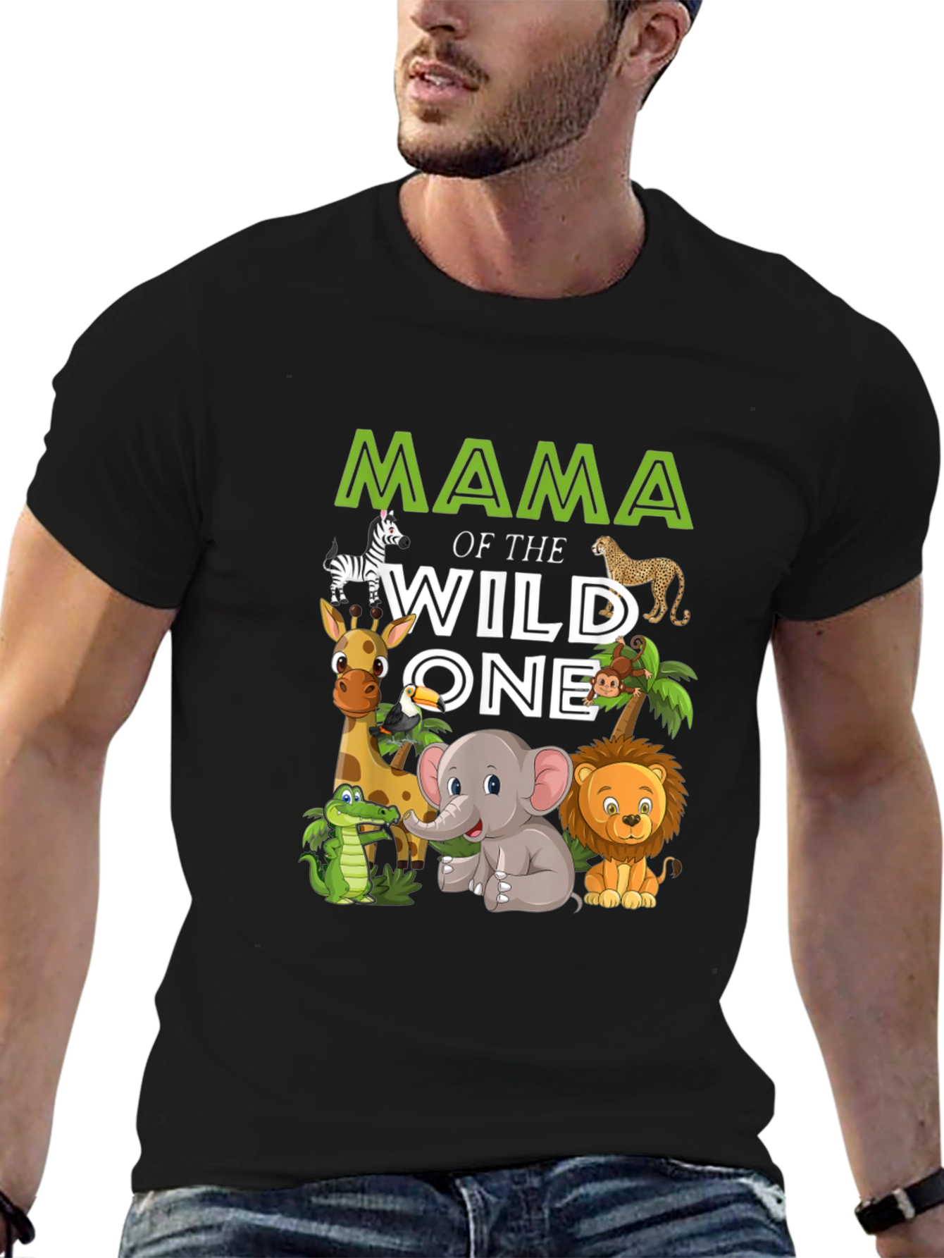 Mama of the Wild One Safari Animal T-Shirt