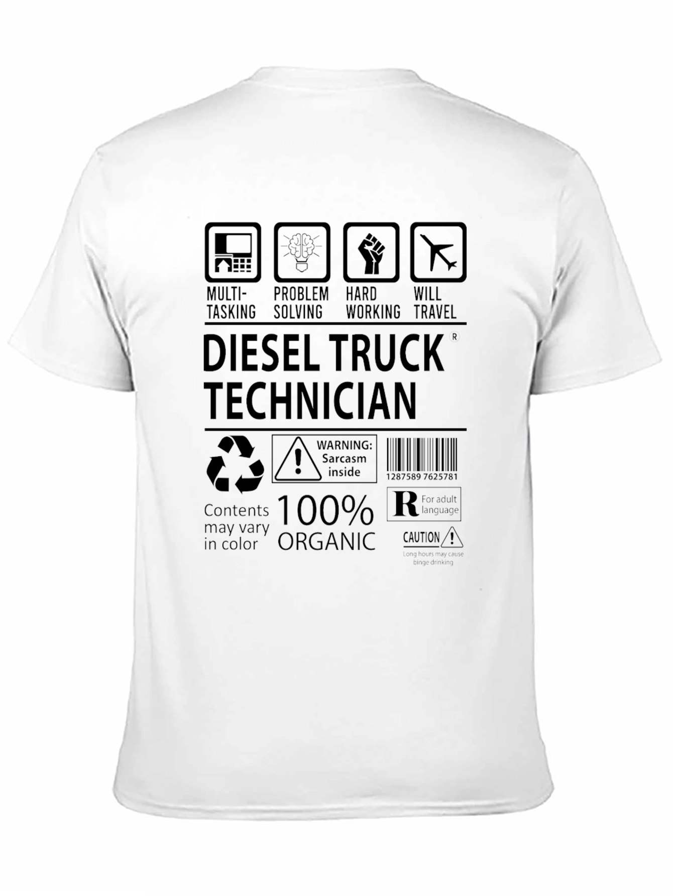 Diesel Truck Technician 100% Organic T-Shirt