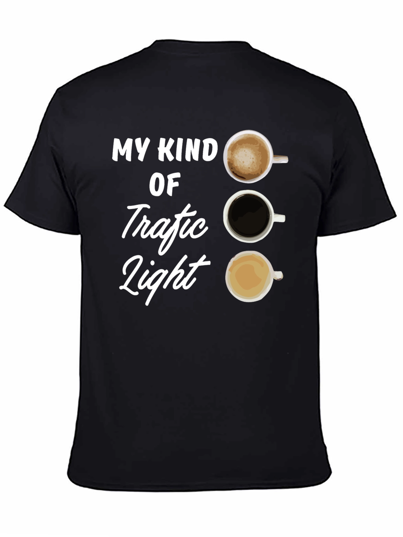 Coffee Traffic Light T-Shirt - Black