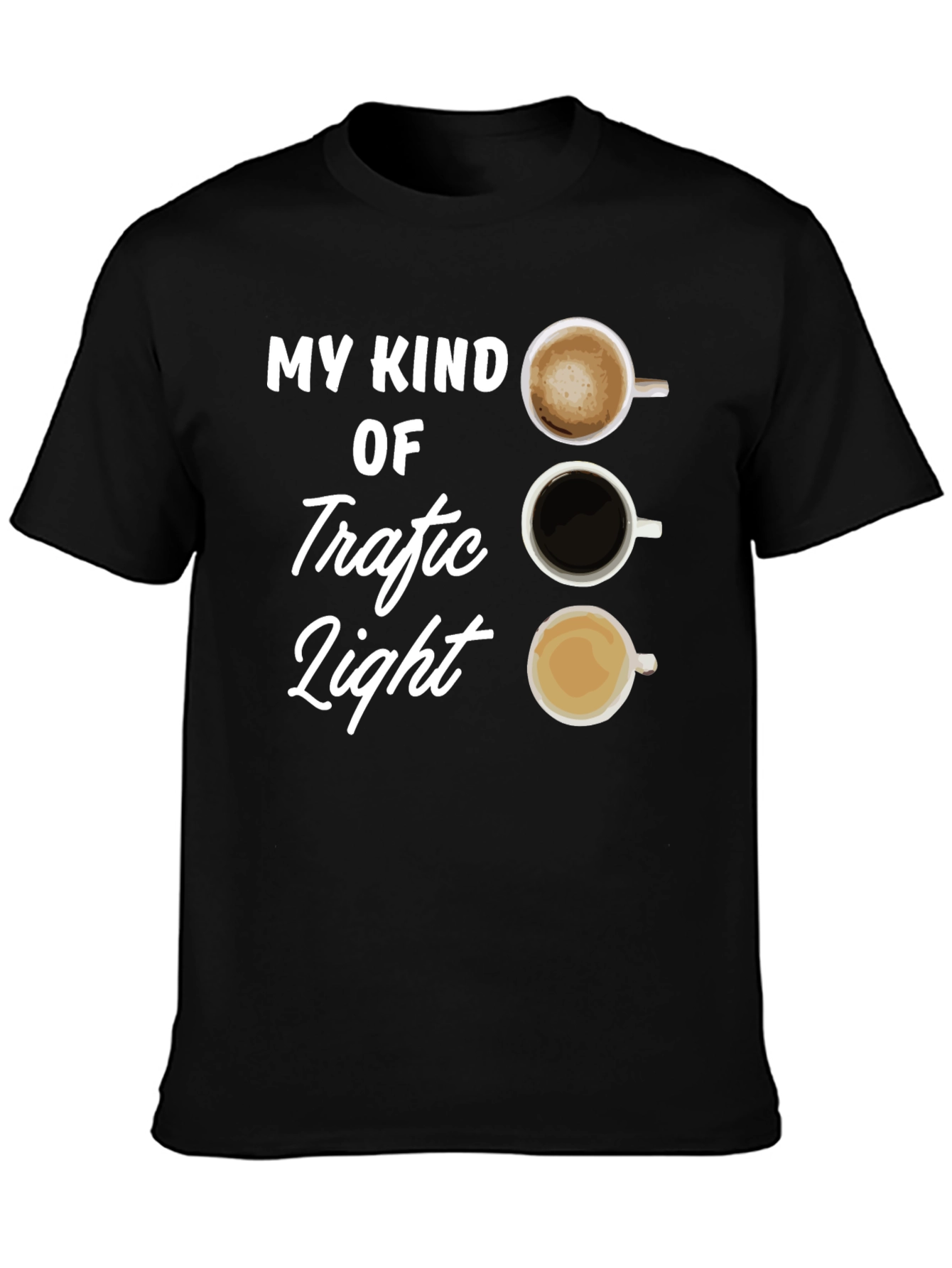 Coffee Traffic Light T-Shirt - Black