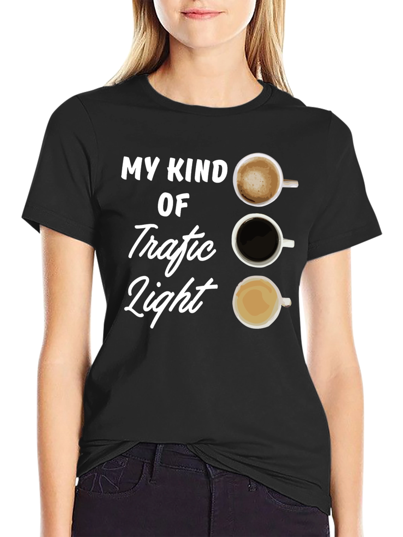 Coffee Traffic Light T-Shirt - Black