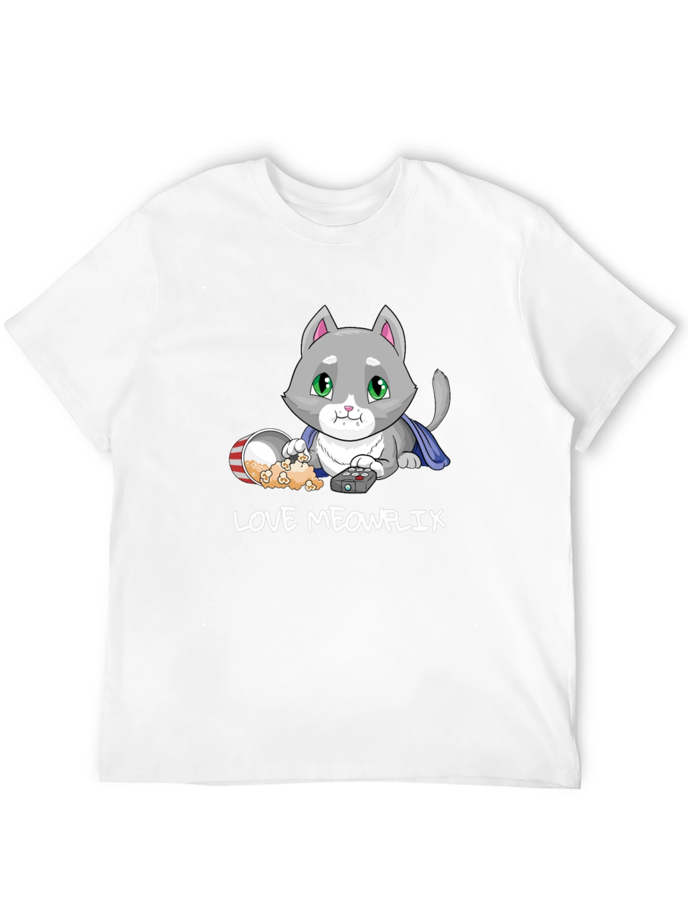 Love Meowflix Black T-Shirt - Cat Lover Tee