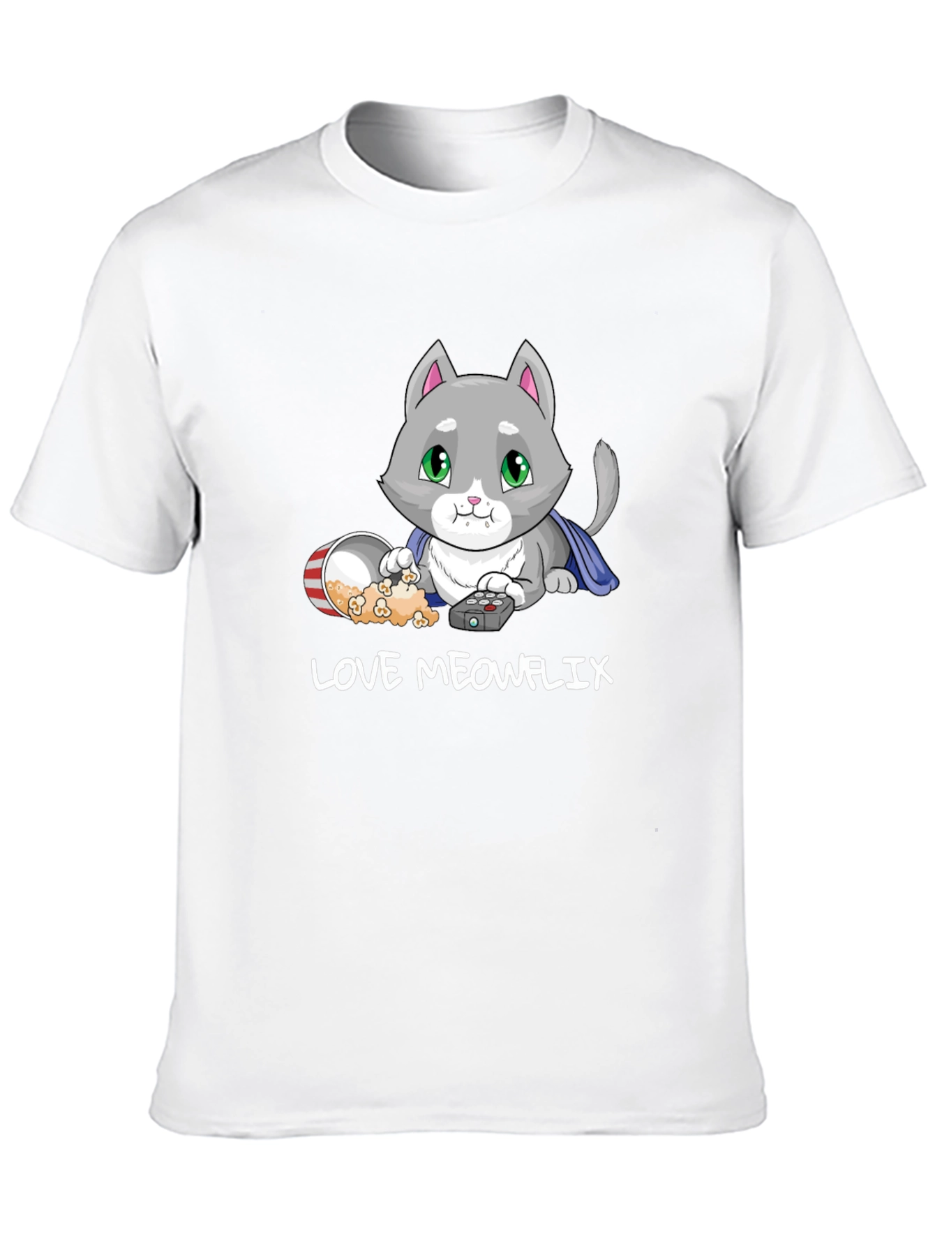 Love Meowflix Black T-Shirt - Cat Lover Tee