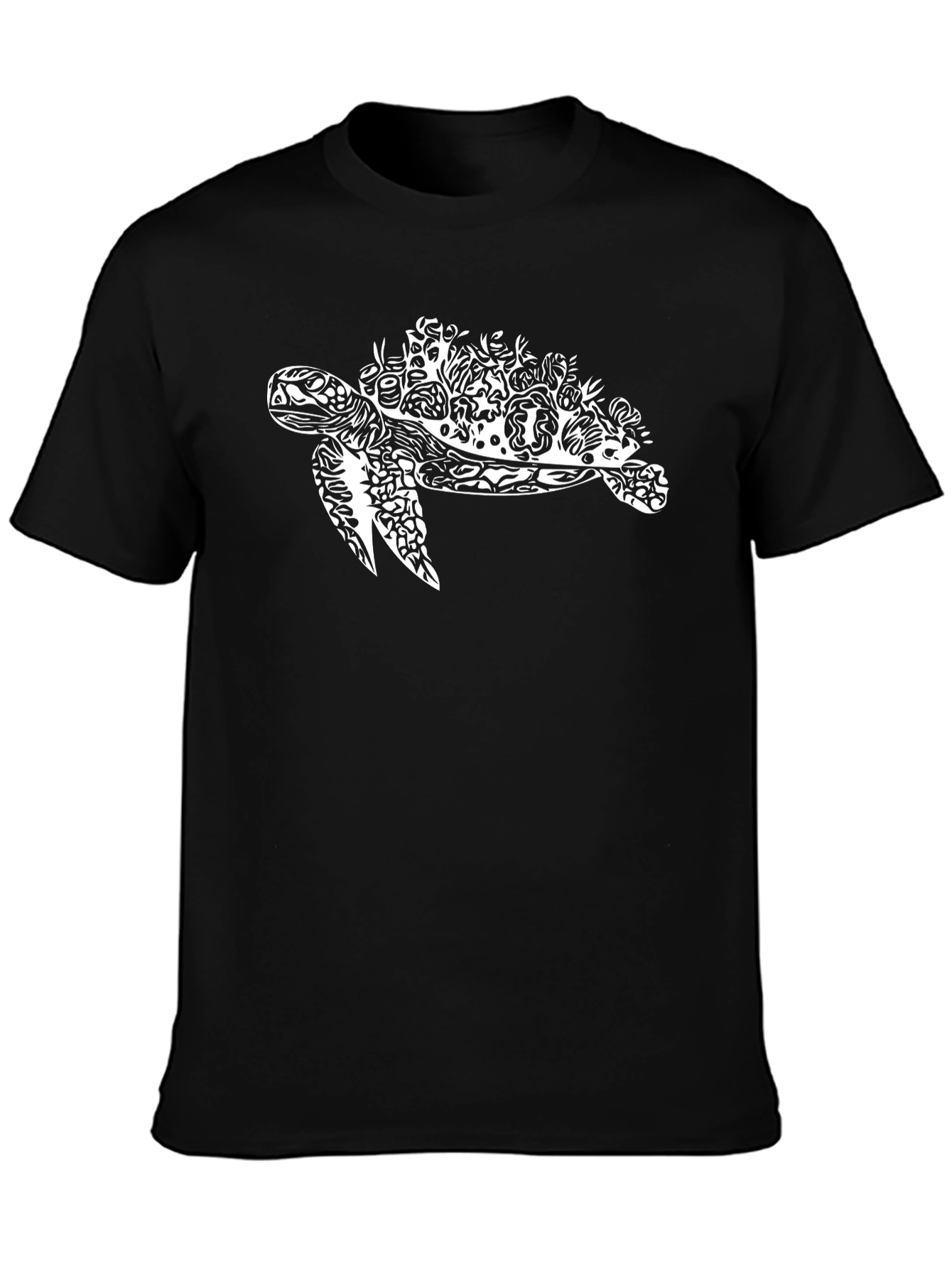 Sea Turtle Graphic Print Black T-Shirt