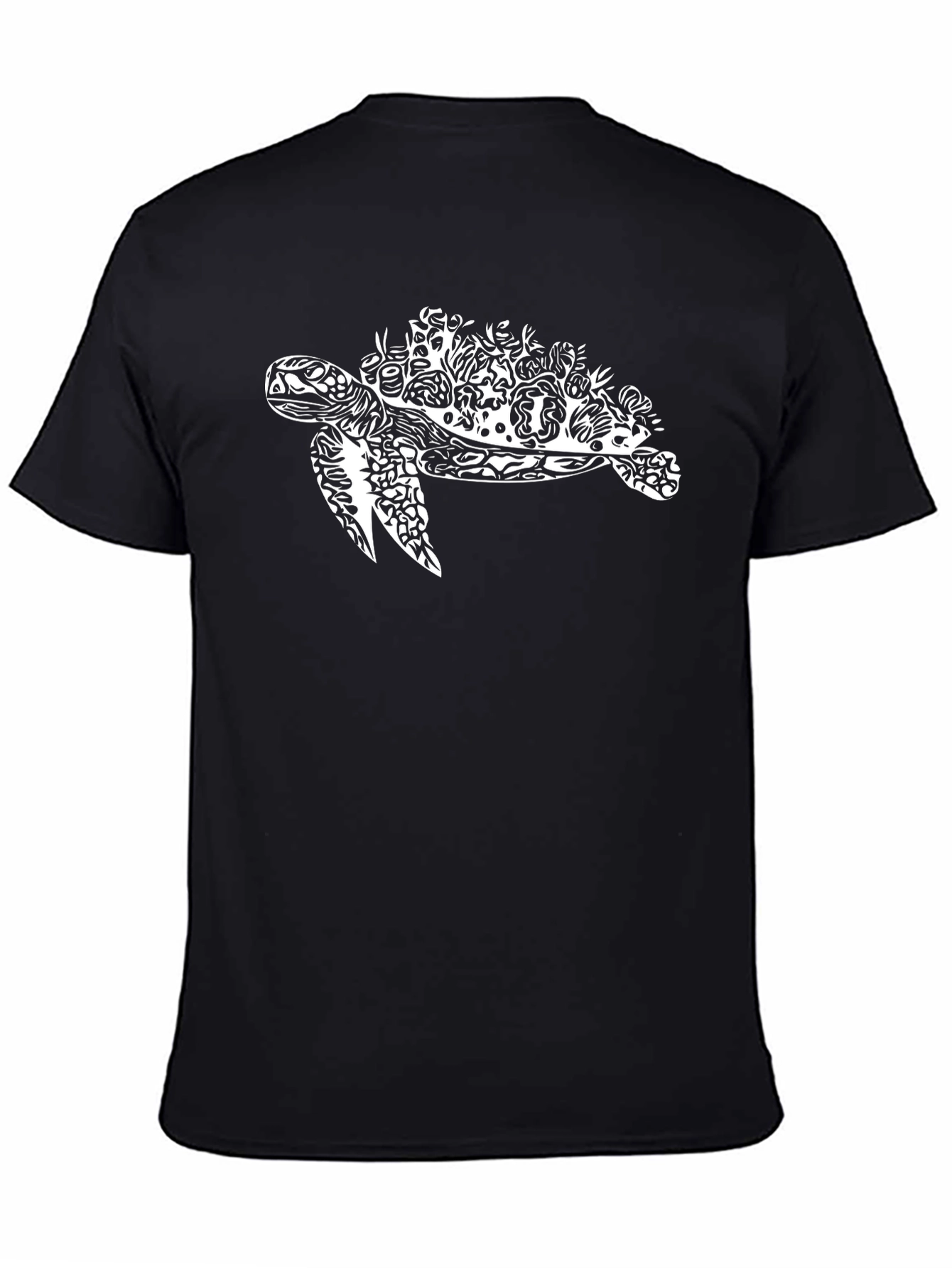 Sea Turtle Graphic Print Black T-Shirt