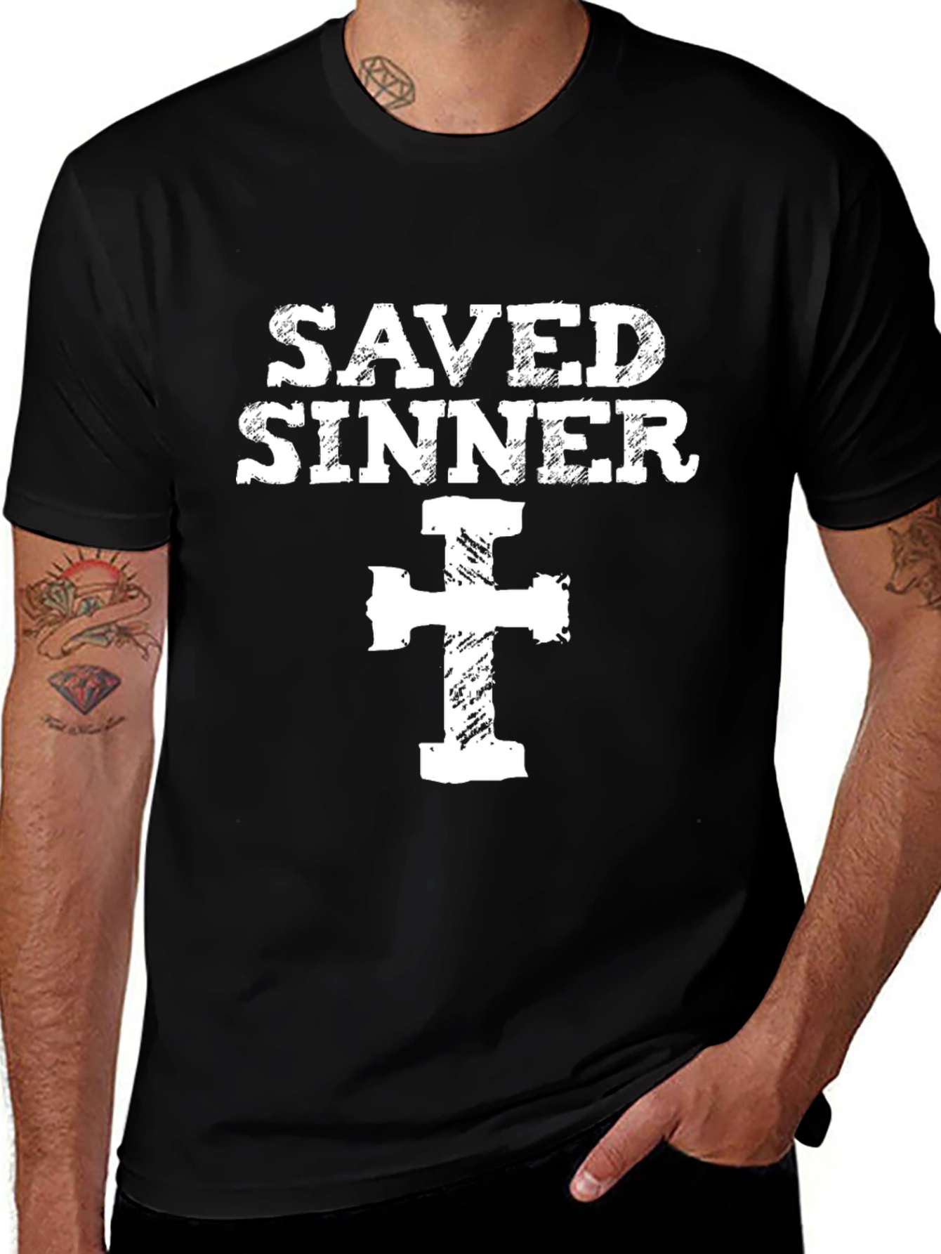 Saved Sinner Graphic Tee - Religious T-Shirt