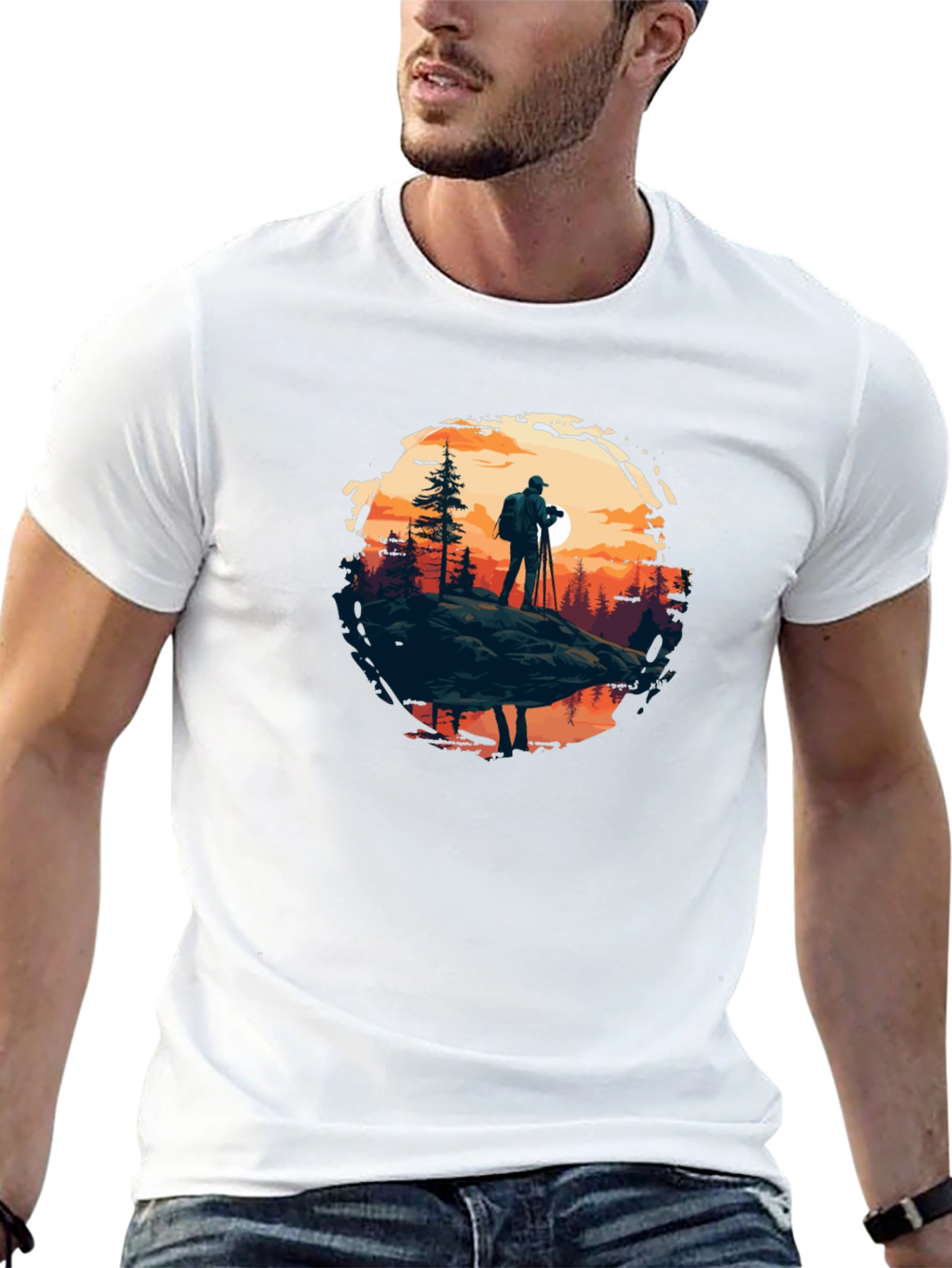 Photographer Nature Scene Black Tee
