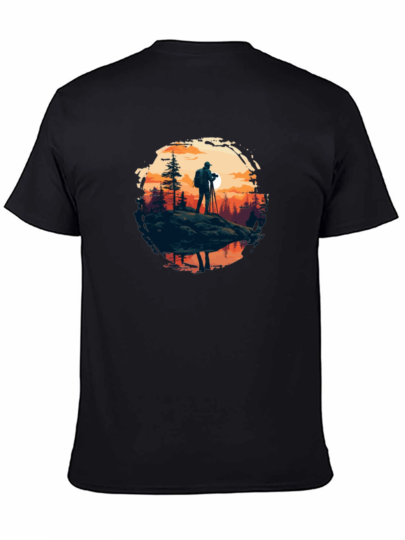 Photographer Nature Scene Black Tee