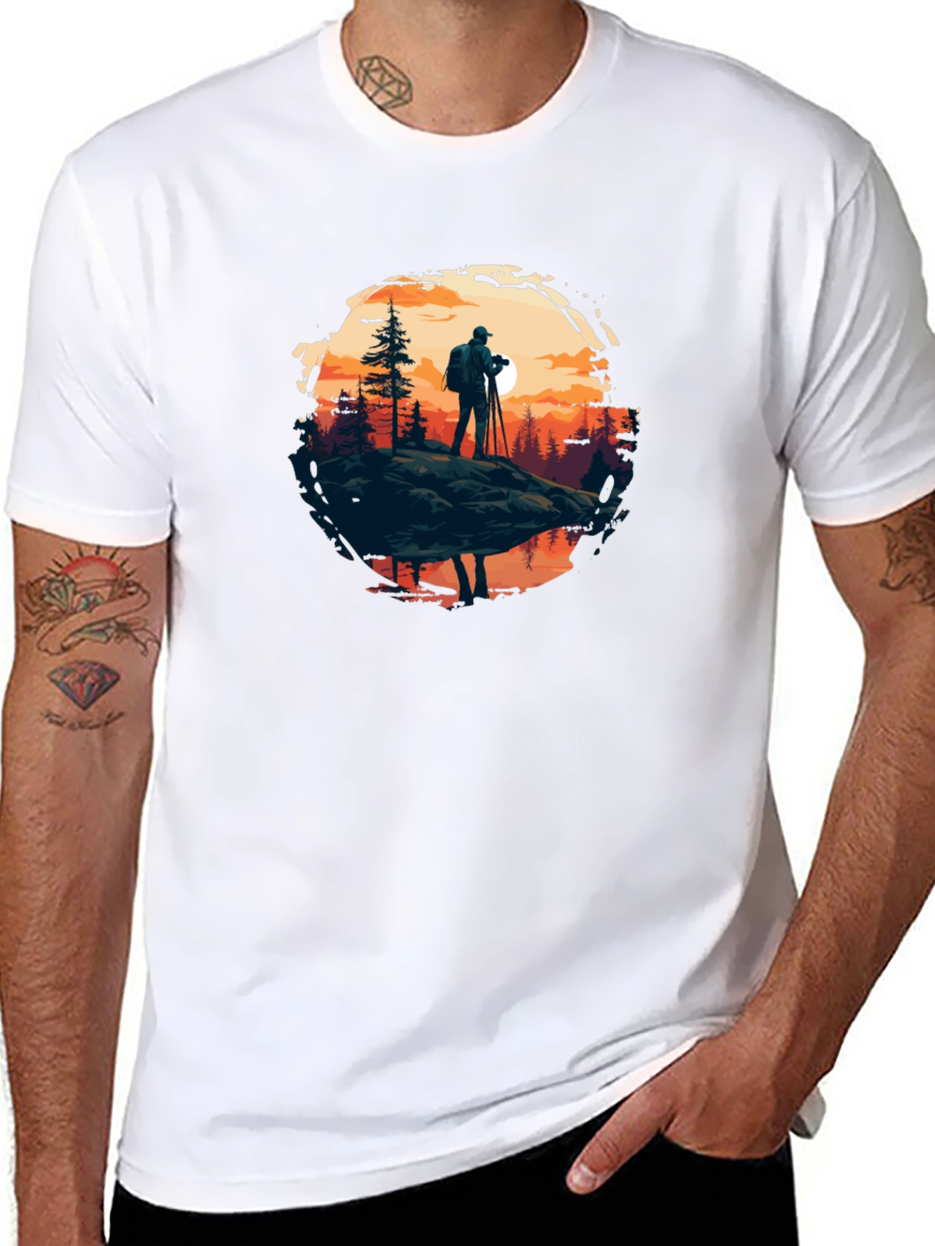 Photographer Nature Scene Black Tee