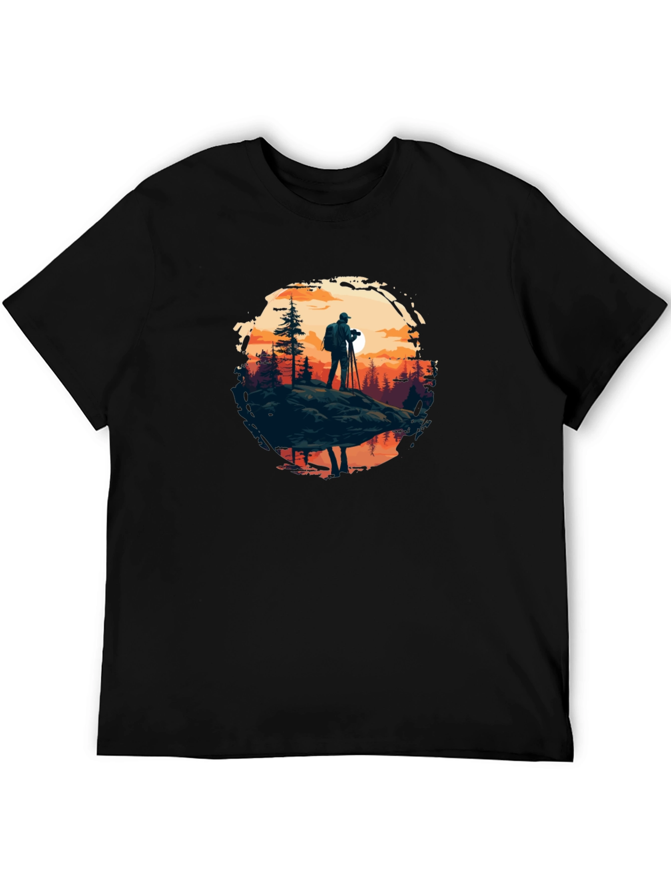 Photographer Nature Scene Black Tee