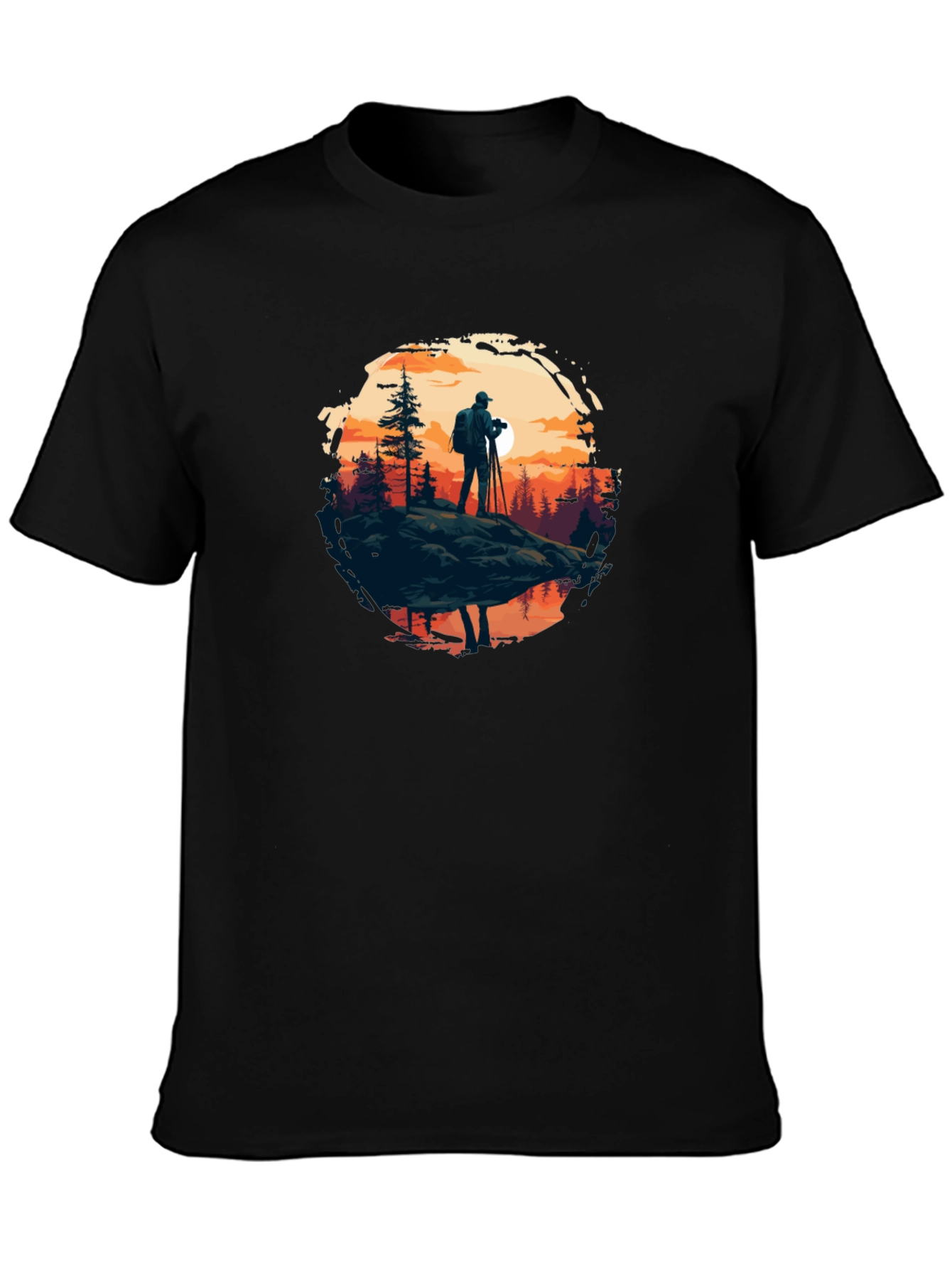 Photographer Nature Scene Black Tee