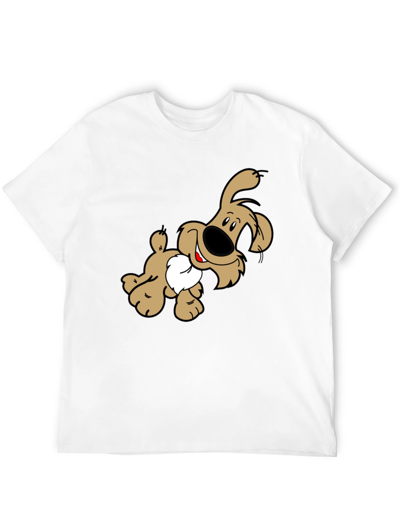 Cartoon Dog Graphic Print Black T-Shirt