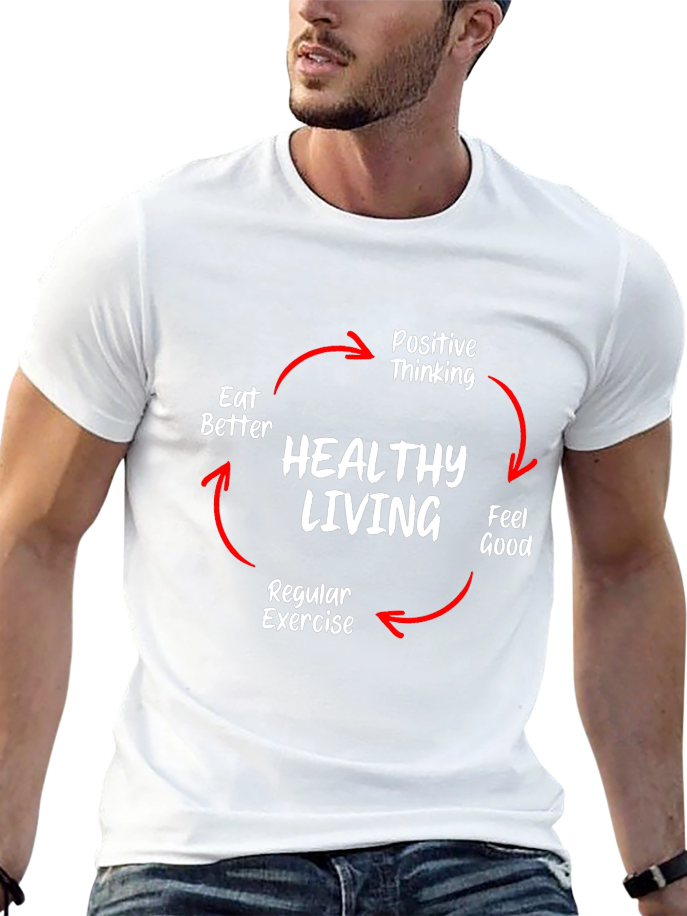 Healthy Living Cycle T-Shirt - Black