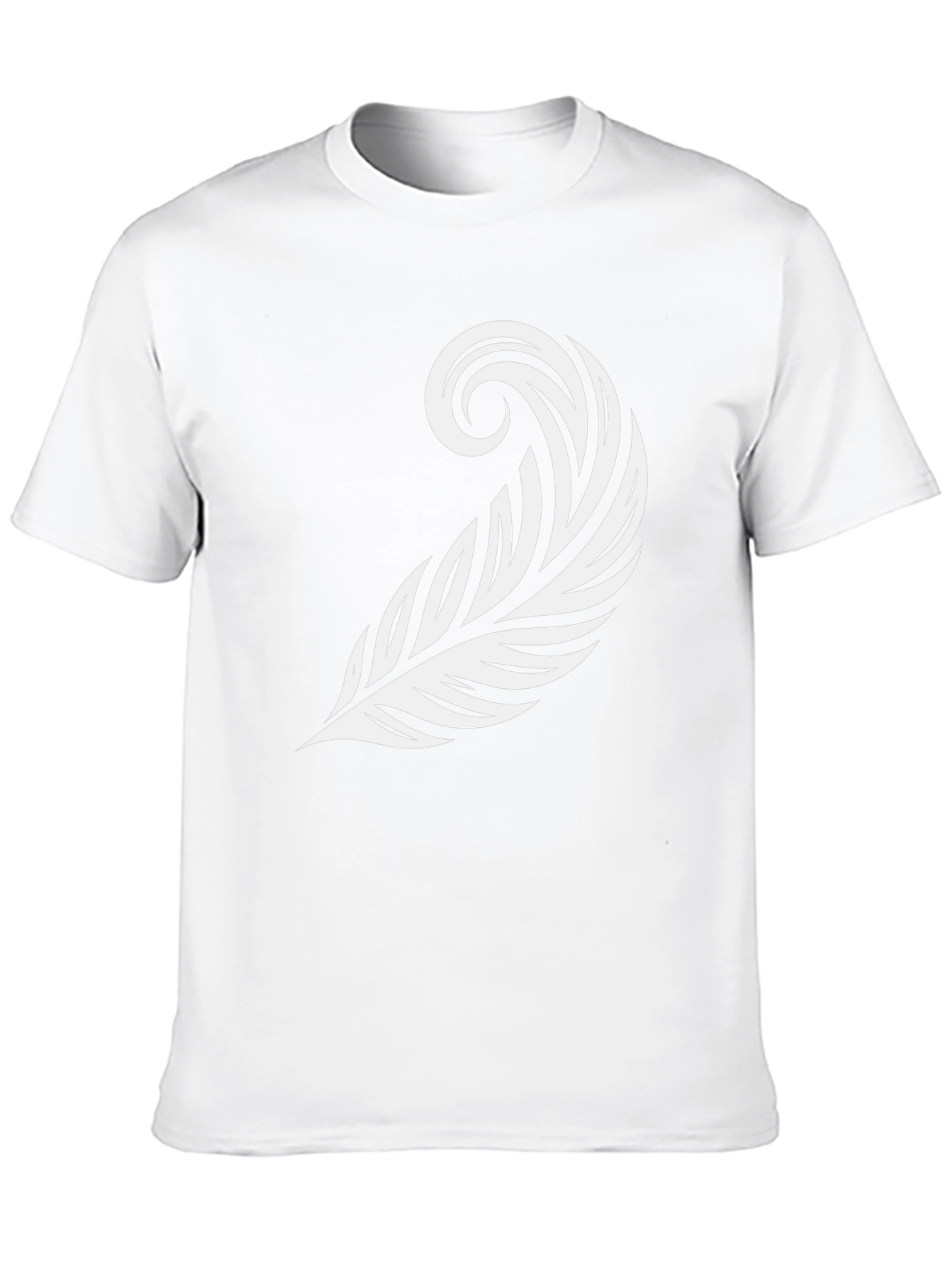 Stylish Feather Graphic Tee - Black