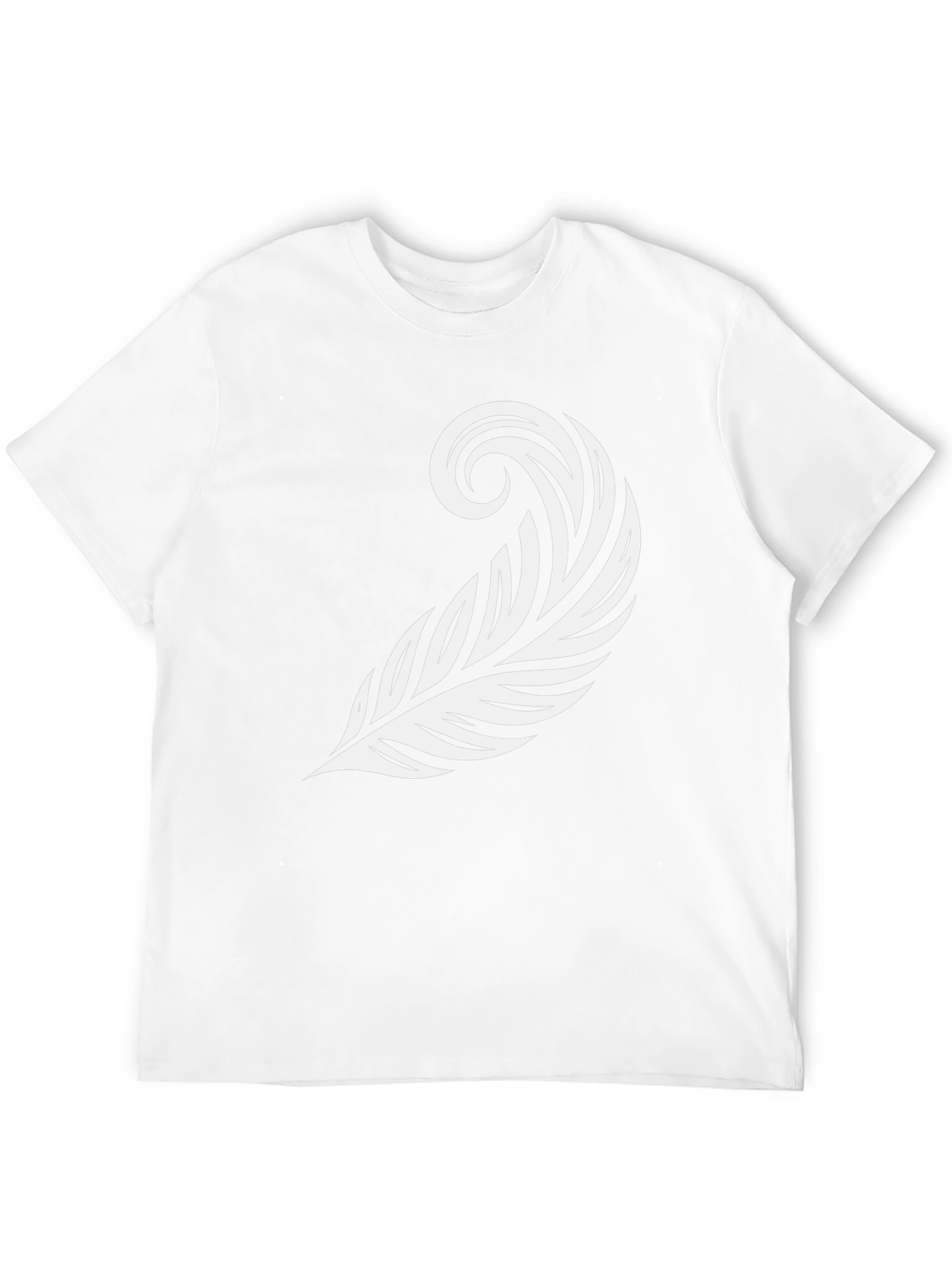 Stylish Feather Graphic Tee - Black