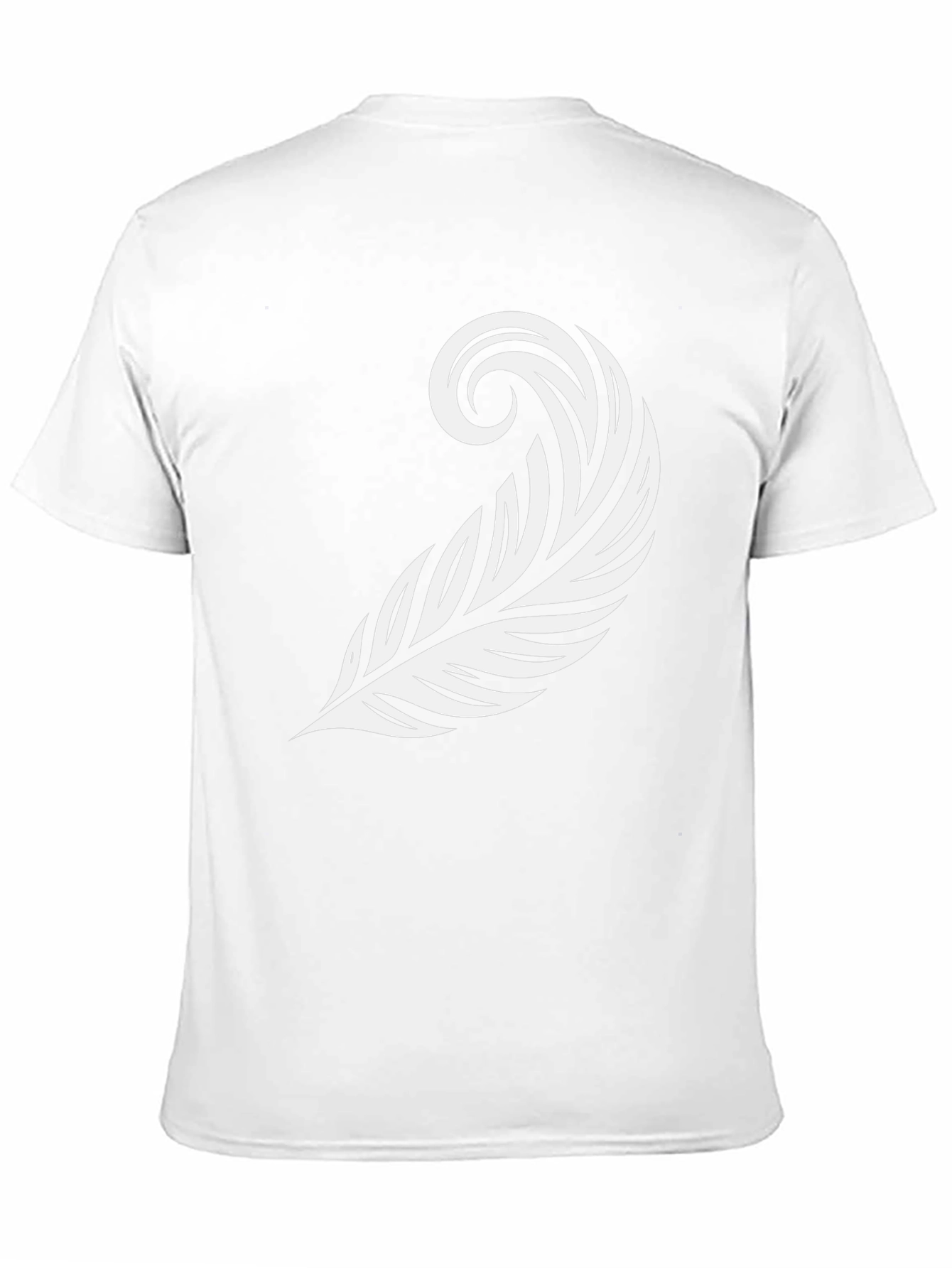 Stylish Feather Graphic Tee - Black