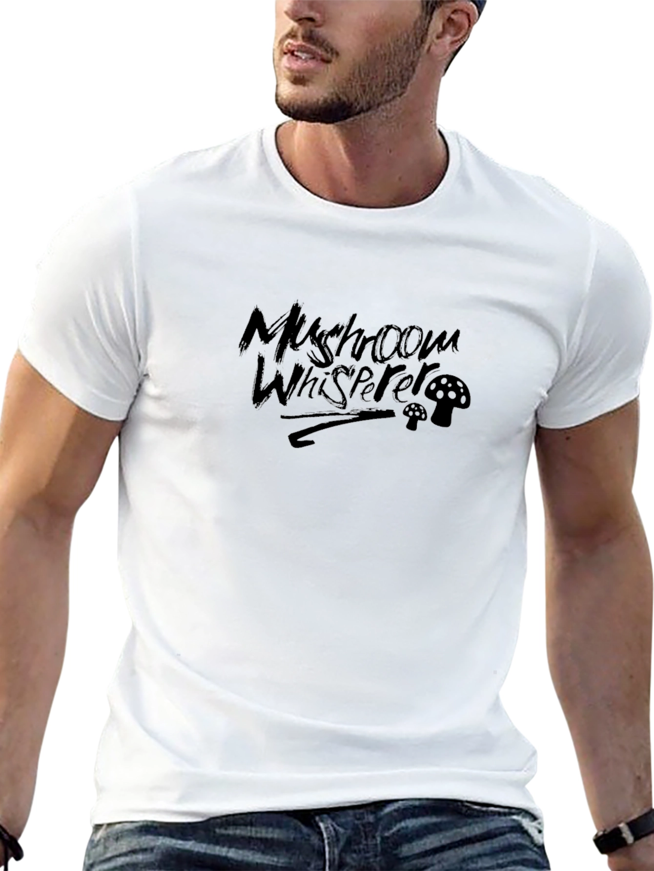 Mushroom Whisperer Black T-Shirt - Nature Lover Tee