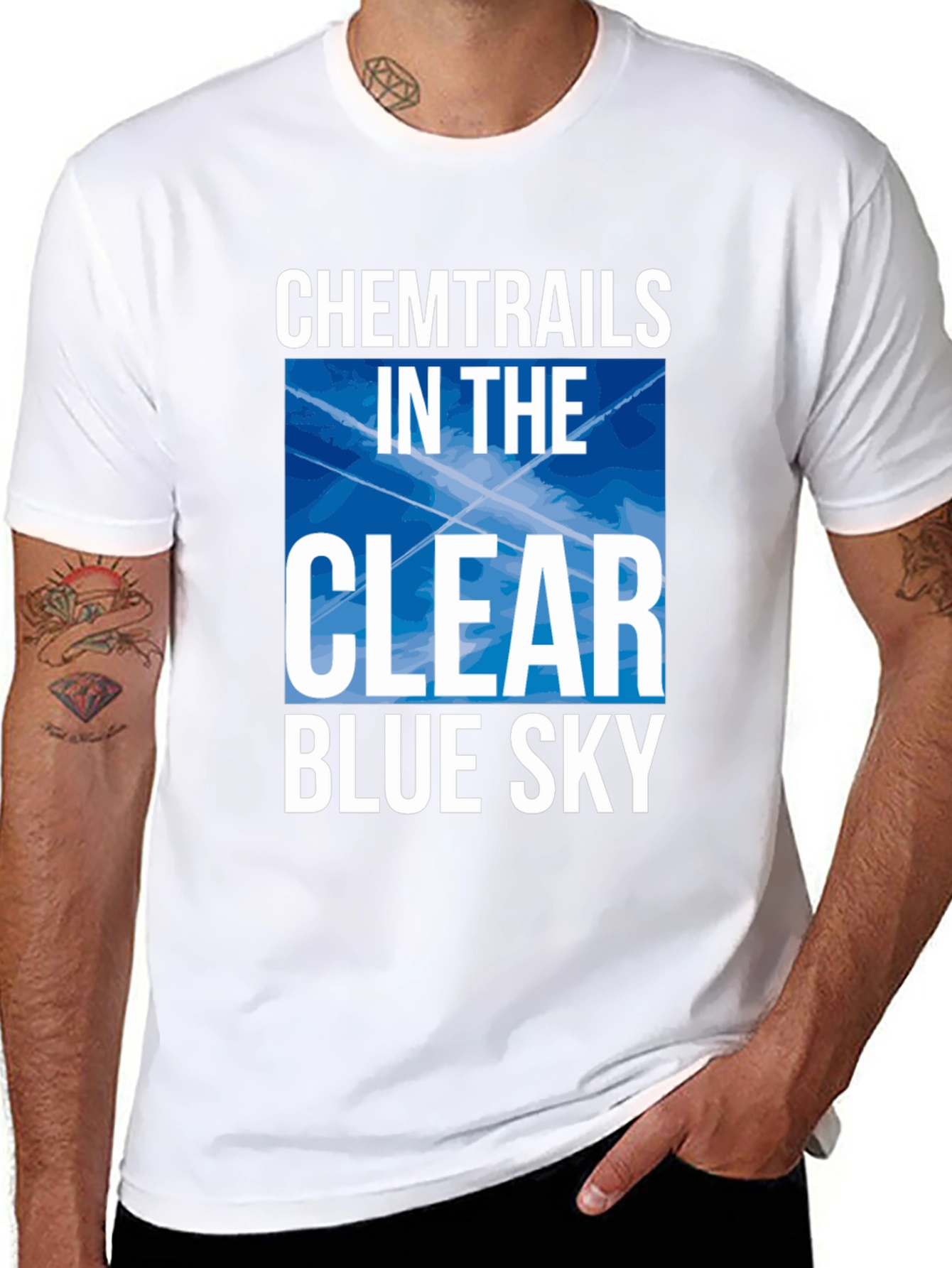 Chemtrails In The Clear Blue Sky Graphic T-Shirt