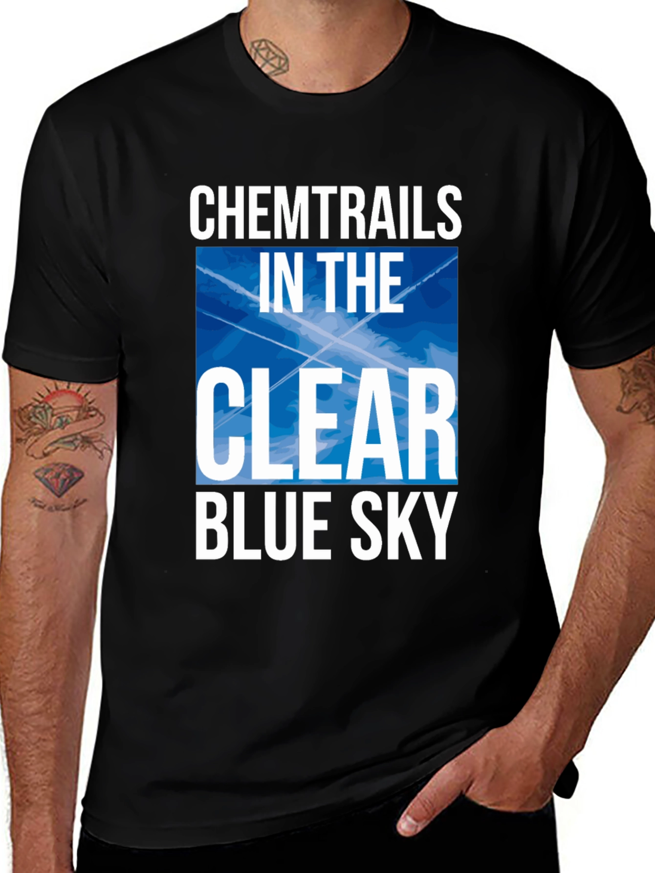 Chemtrails In The Clear Blue Sky Graphic T-Shirt
