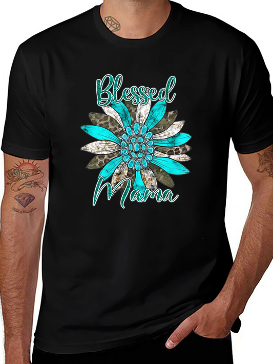 Blessed Mama Floral Graphic Tee - Trendy Comfort