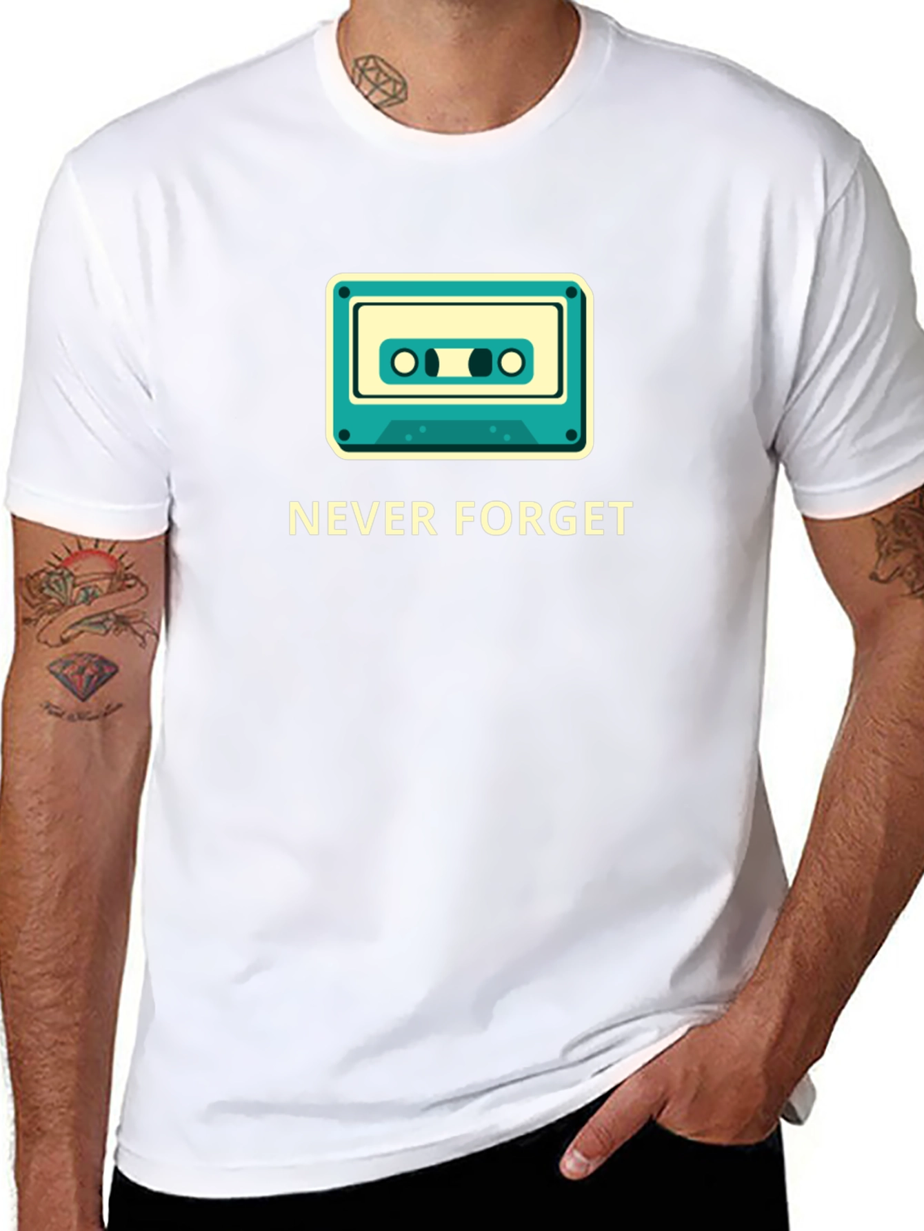 Retro Cassette Never Forget Graphic Tee