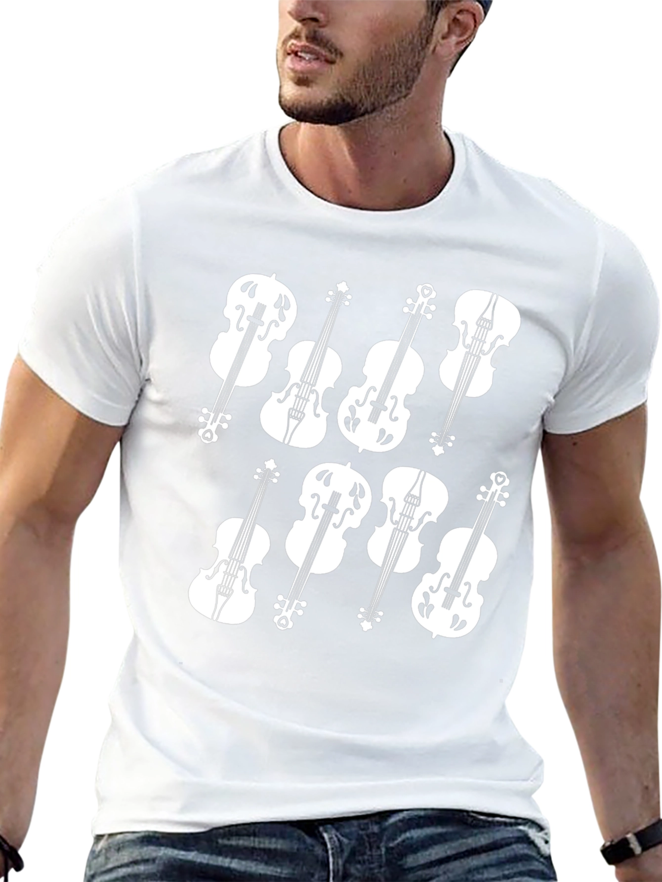 Musical Violin Graphic Tee - Classic Black T-Shirt