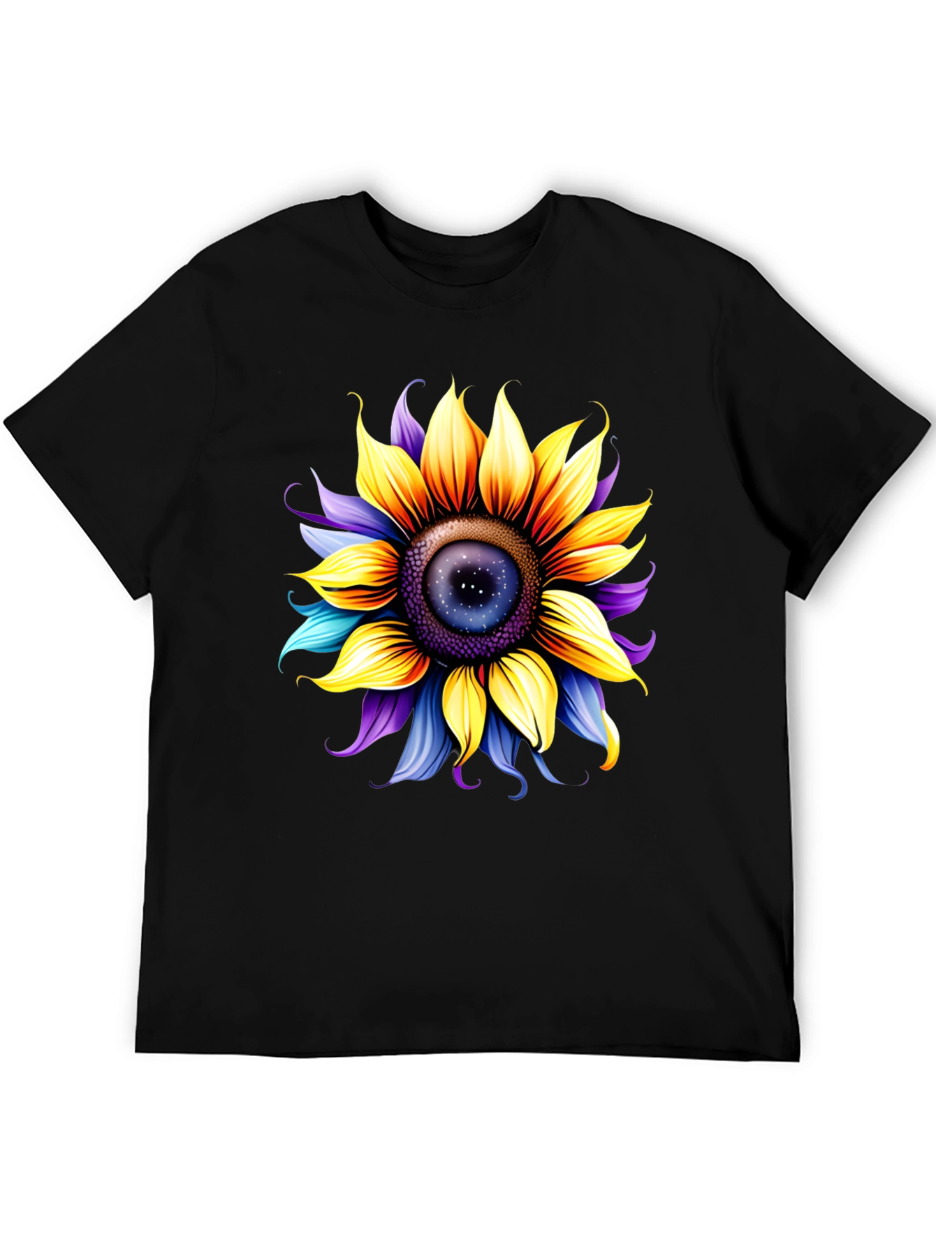 Sunflower Galaxy Graphic Tee - Unique Space Design