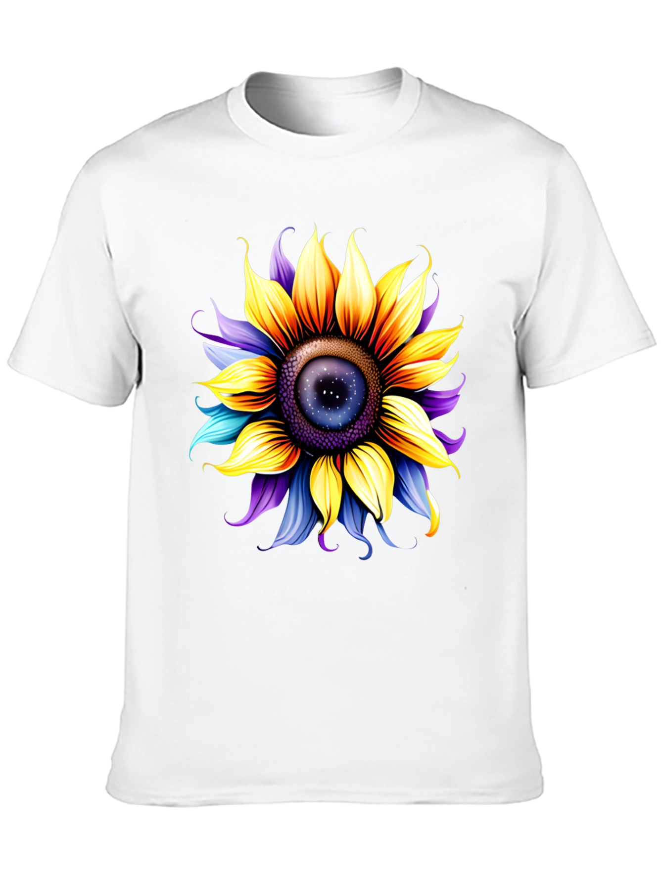 Sunflower Galaxy Graphic Tee - Unique Space Design