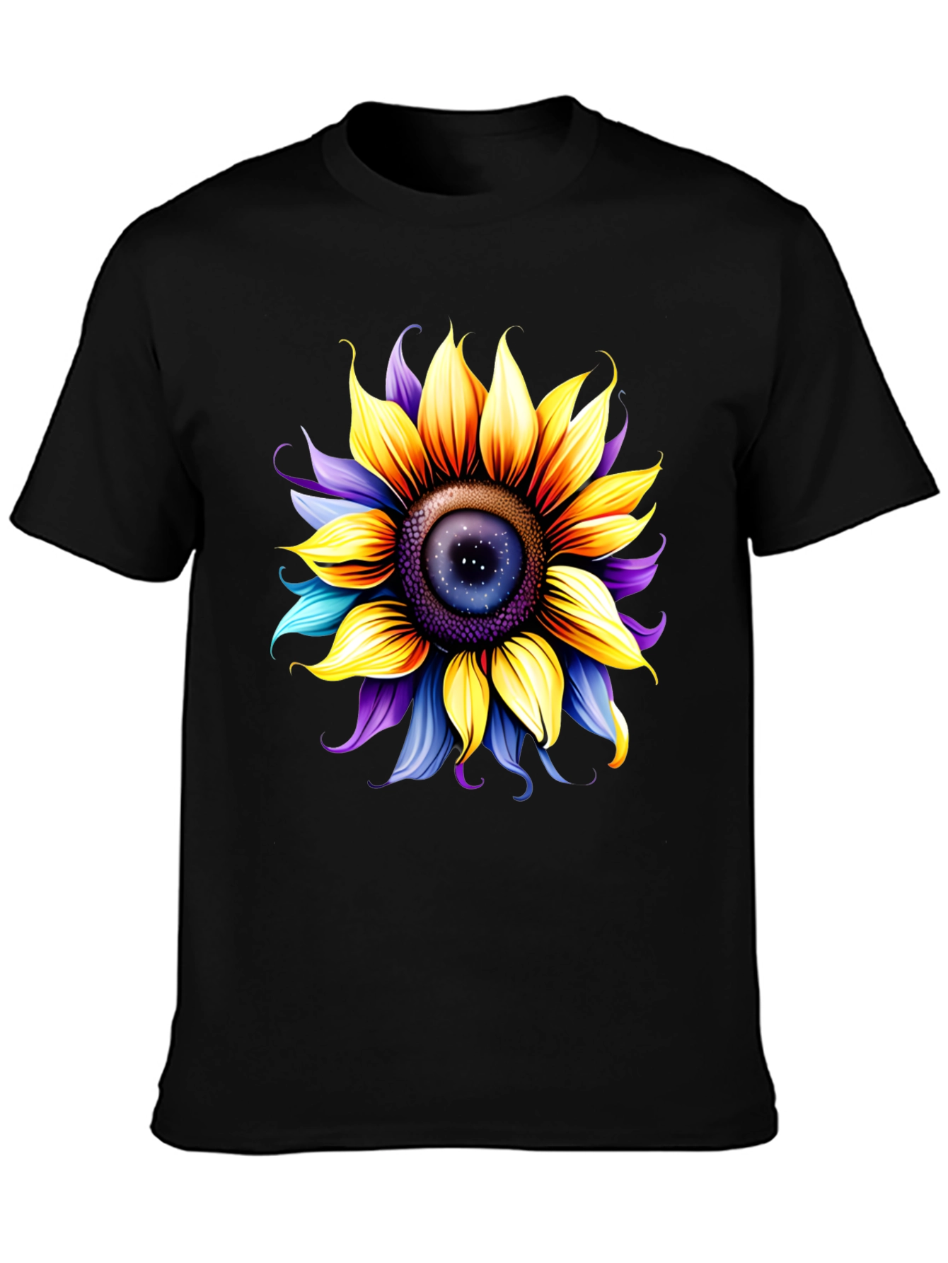 Sunflower Galaxy Graphic Tee - Unique Space Design