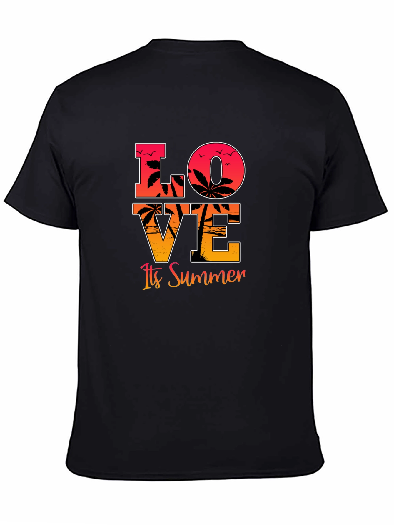 Love Its Summer Black Graphic Tee