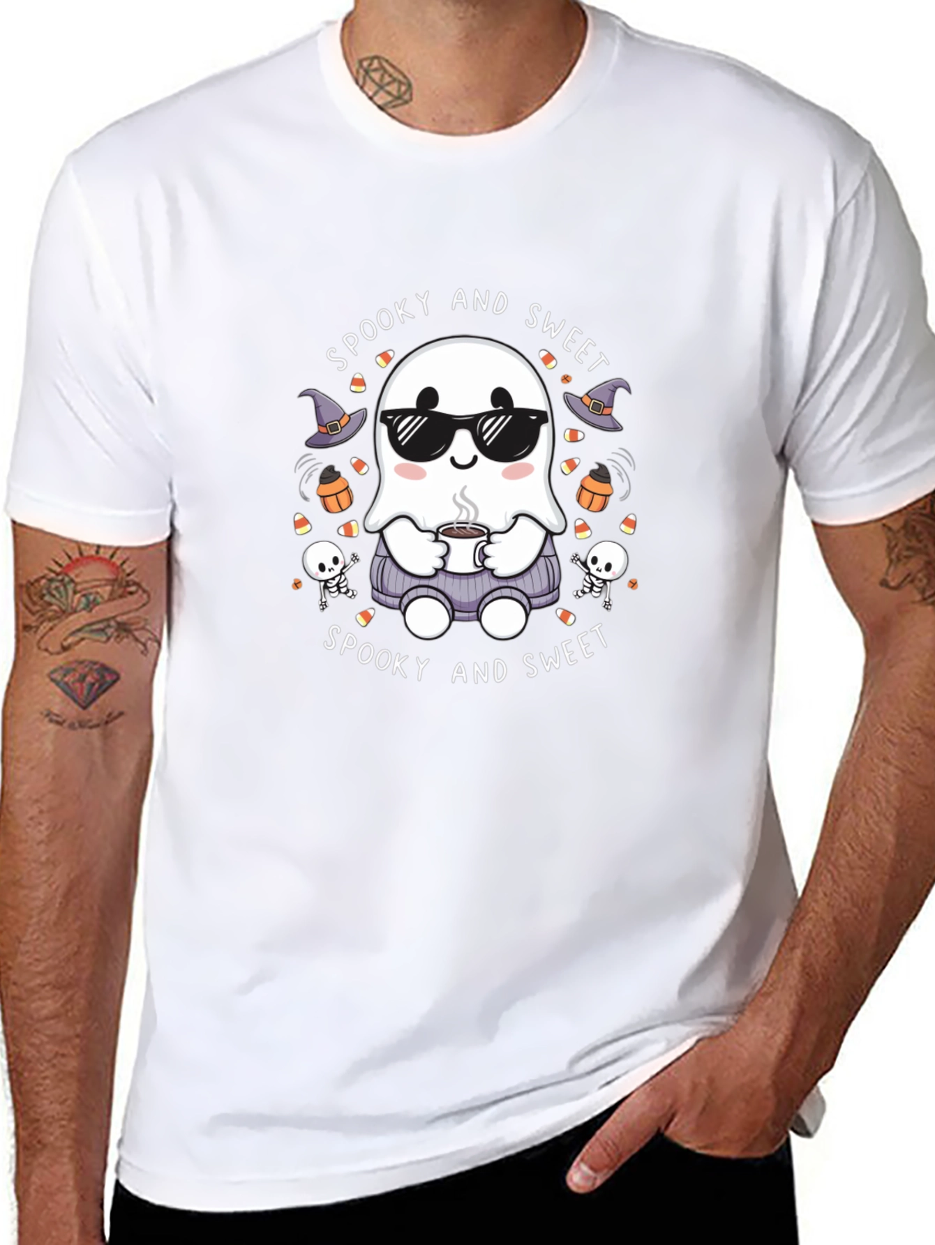 Spooky and Sweet Ghost Halloween T-Shirt