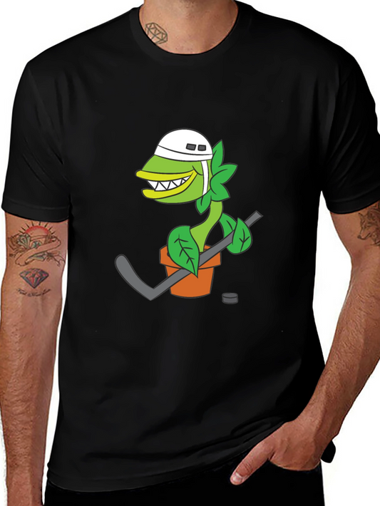 Hockey Plant T-Shirt - Funny Cartoon Design