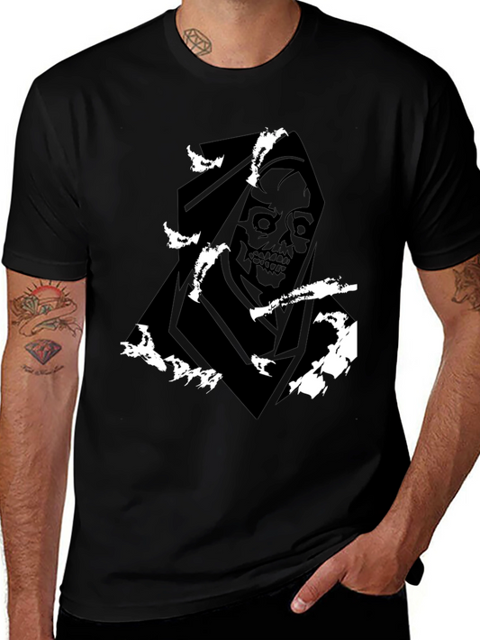 Grim Reaper Graphic Tee - Black Cotton Blend