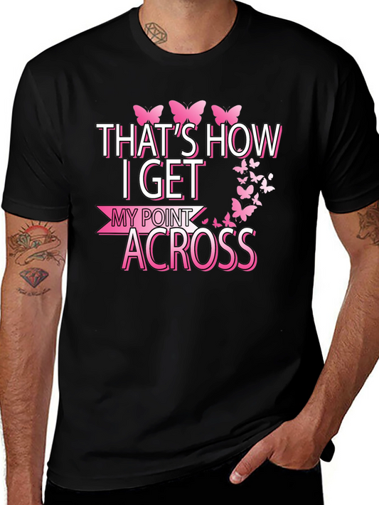 Butterfly Point Across Graphic Tee - Breast Cancer Awareness